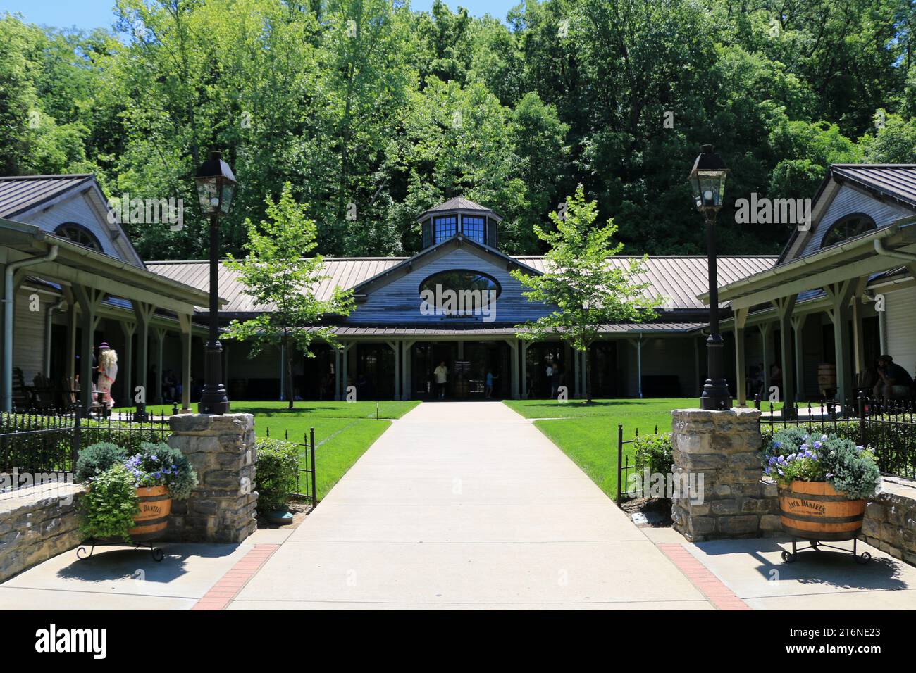 Lynchburg, Tennessee, United States. Main entrance of the Jack Daniel's Distillery Visitor Center. Stock Photo