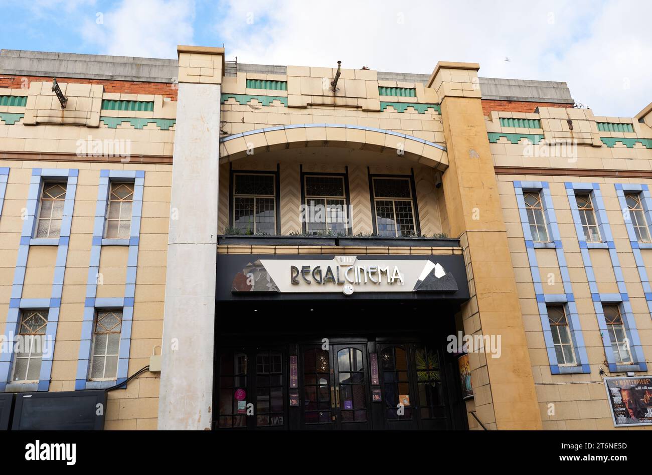Art Deco style cinema building in Melton Mowbray, Leicestershire, UK Stock Photo