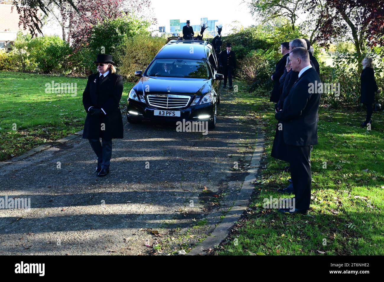 Funeral cortege heading to the crematorium Stock Photo - Alamy