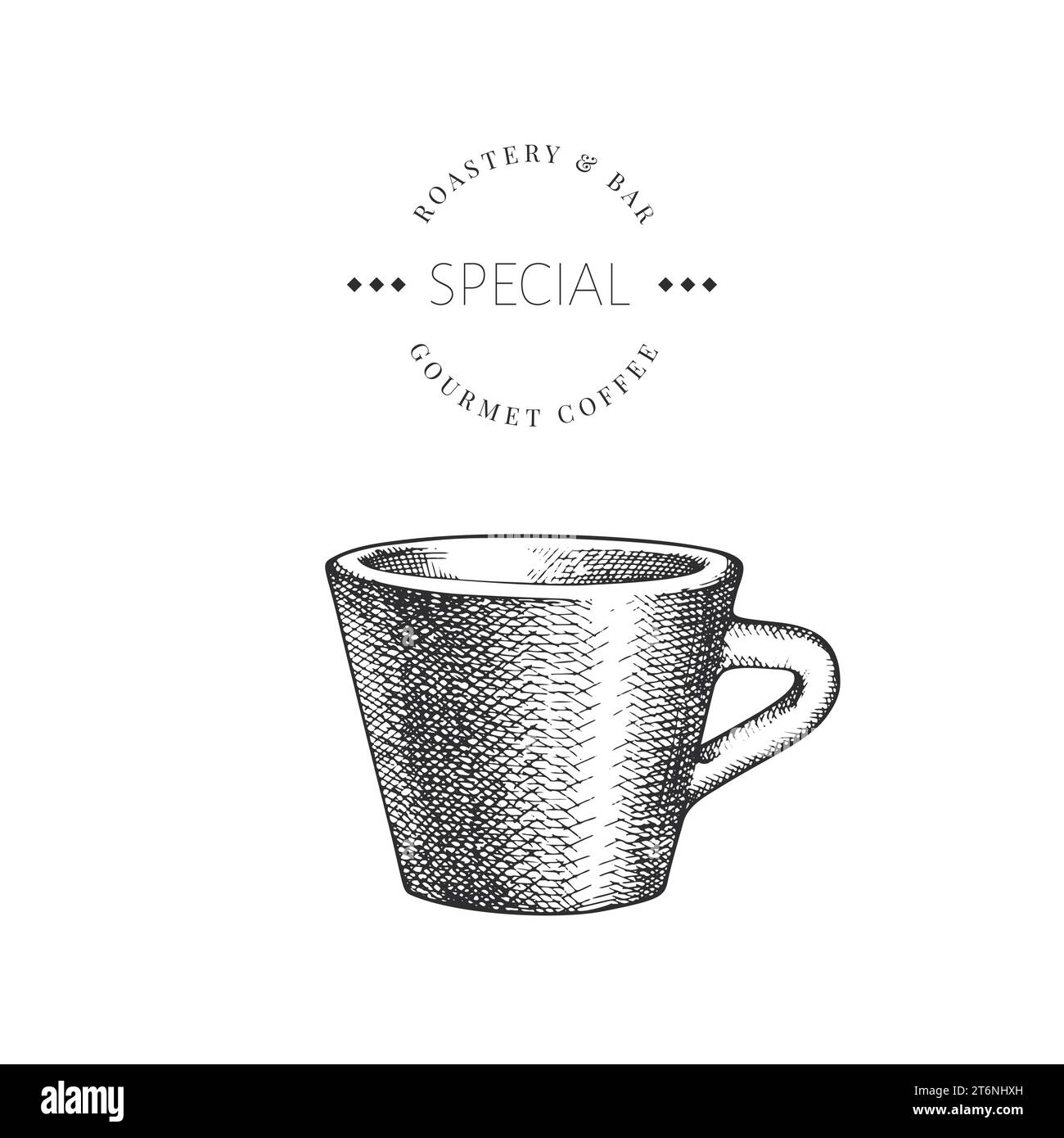 Coffee Cup Illustration. Vector Hand Drawn Isolated Espresso Cup