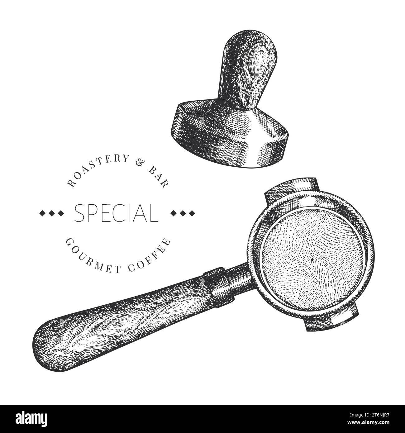 Coffee Maker Illustration. Vector Hand Drawn Isolated Espresso