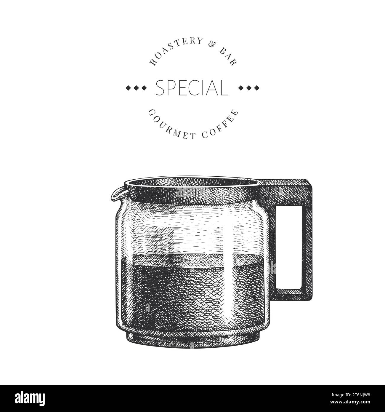 Alternative Coffee Maker Illustration. Vector Hand Drawn Isolated Glass