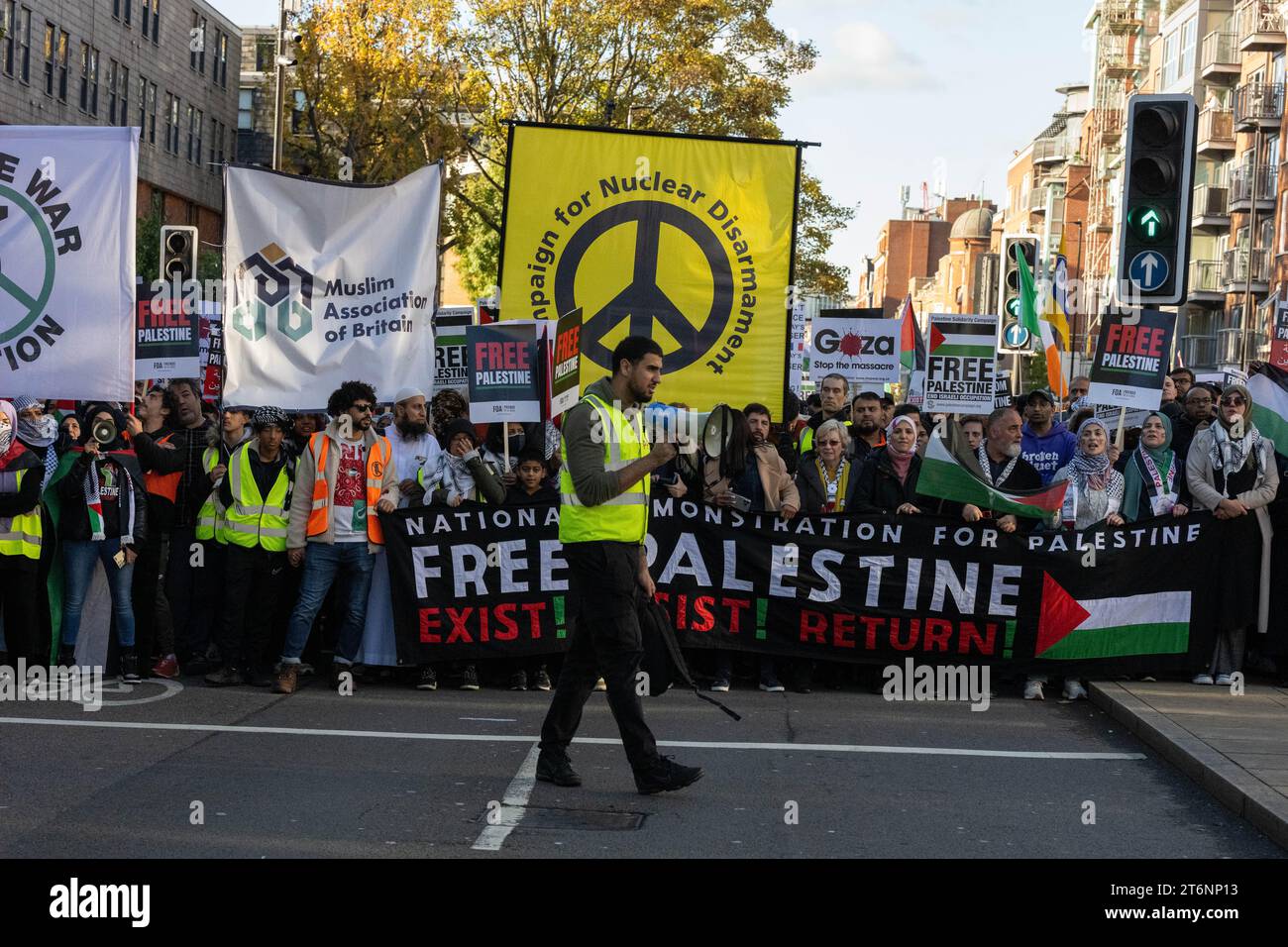 London UK 11th Nov 2023 Large Pro Palestine rally in central London
