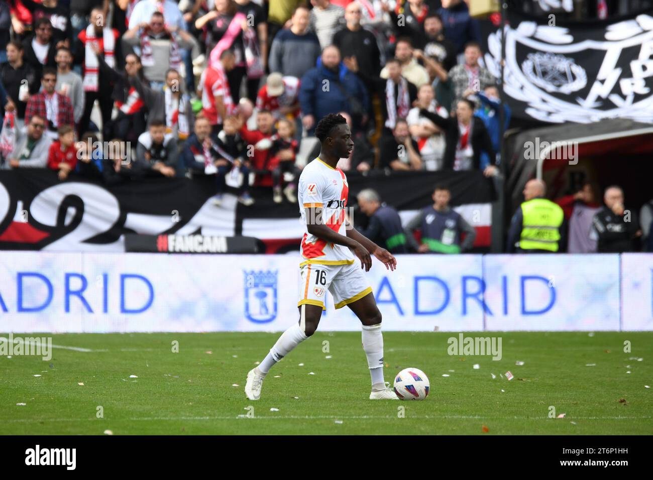 MADRID, SPAIN - NOVEMBER 11: Match between Rayo Vallecano FC and Girona FC as part of La Liga at Estadio de Vallecas on November 11, 2023, in Madrid, Spain. (Photo by Sara Aribó/PxImages) Stock Photo