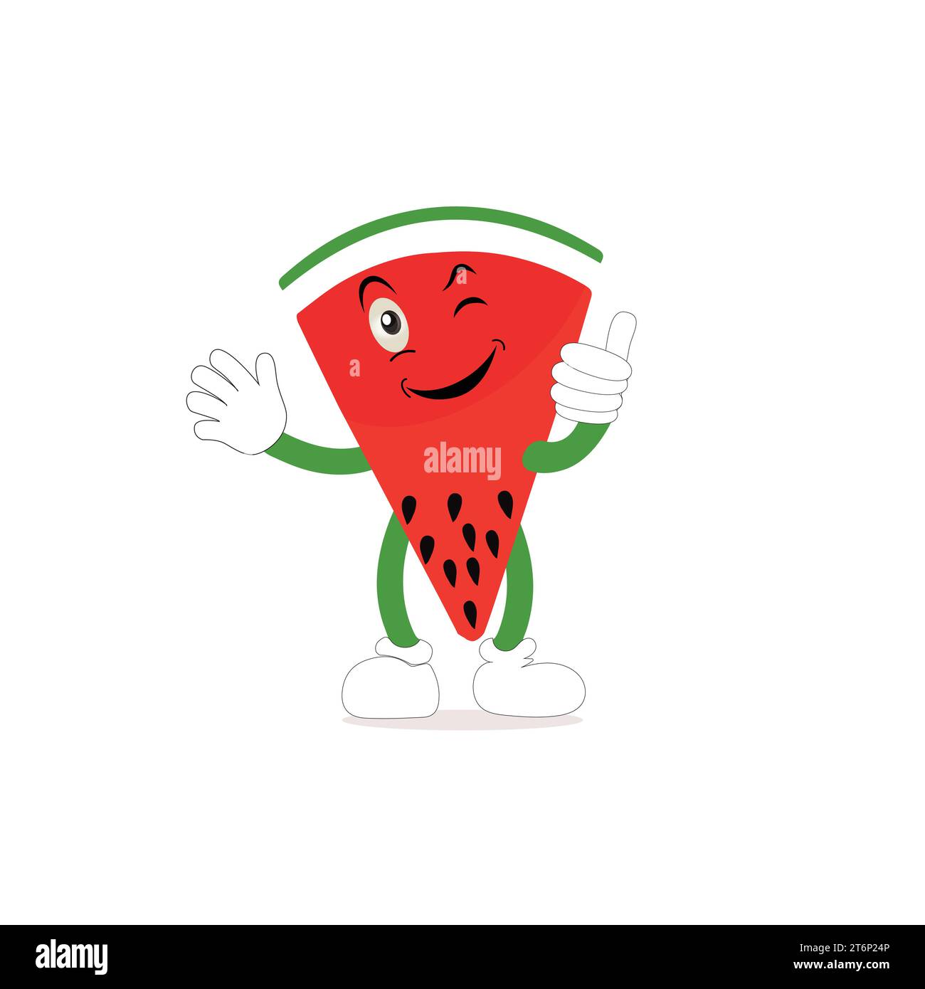 Watermelon cartoon, fresh fruit vector illustration, with different