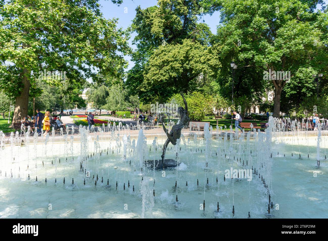 Dancing ballerina fountain in City Garden, City Centre, Sofia, Republic of Bulgaria Stock Photo