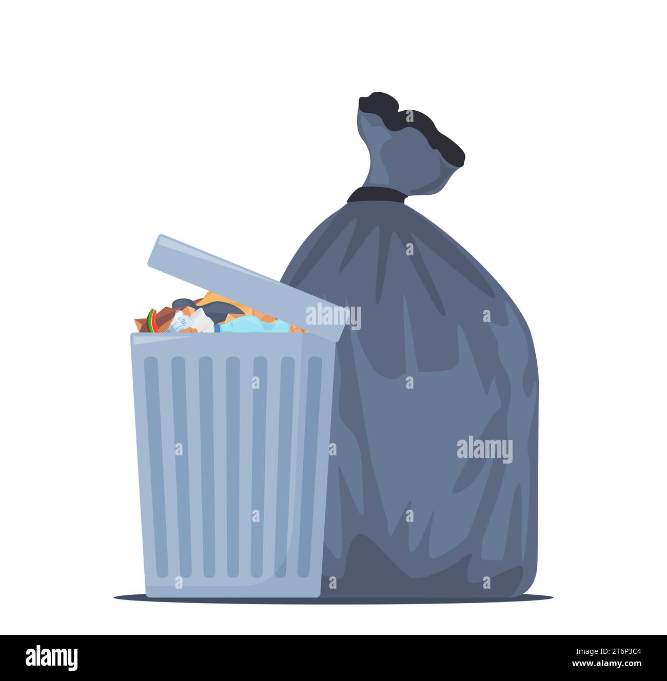 Gray Plastic Garbage Bags For Waste Packed Separation Isolated On White  Square Background Illustration Plastic Bin Bags For Waste Clip Art Plastic  Bag Transparent Flat For Icon Cartoon Info Graphic Stock Illustration 