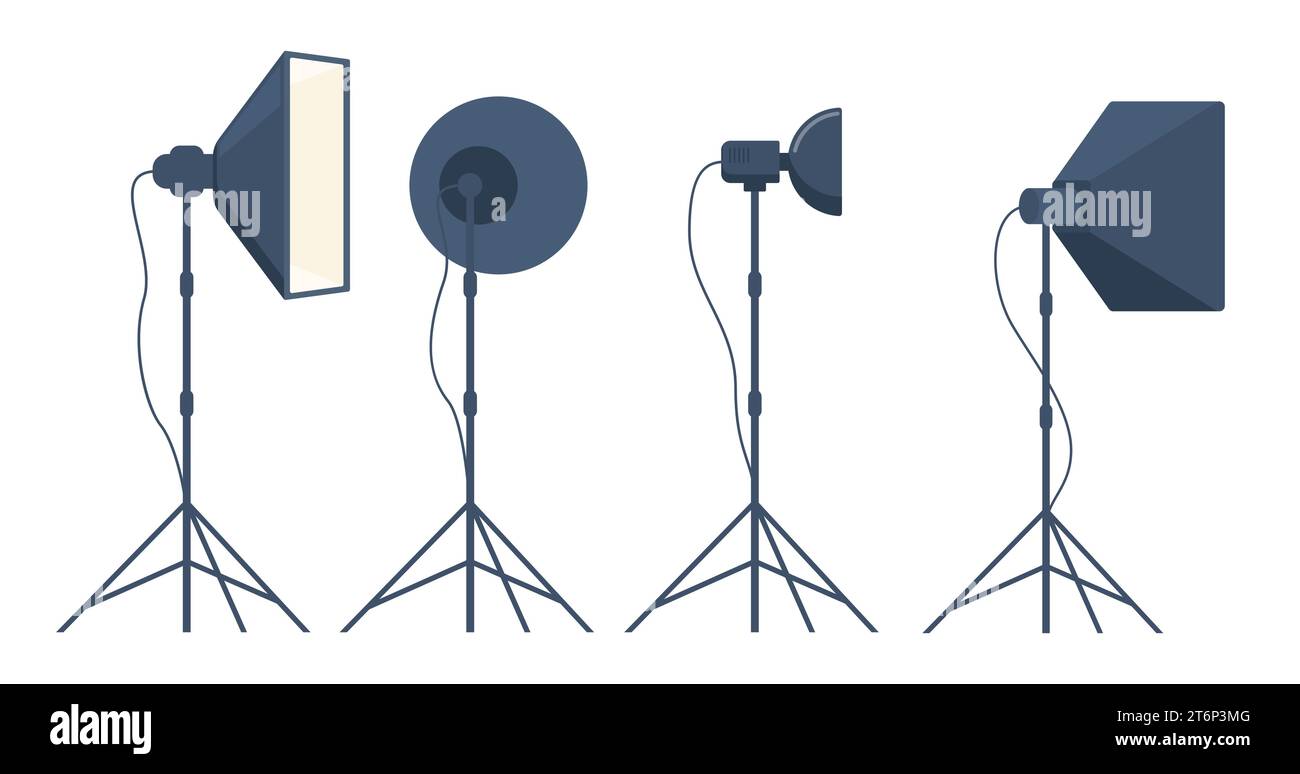 Different types of professional lighting equipment for blogging