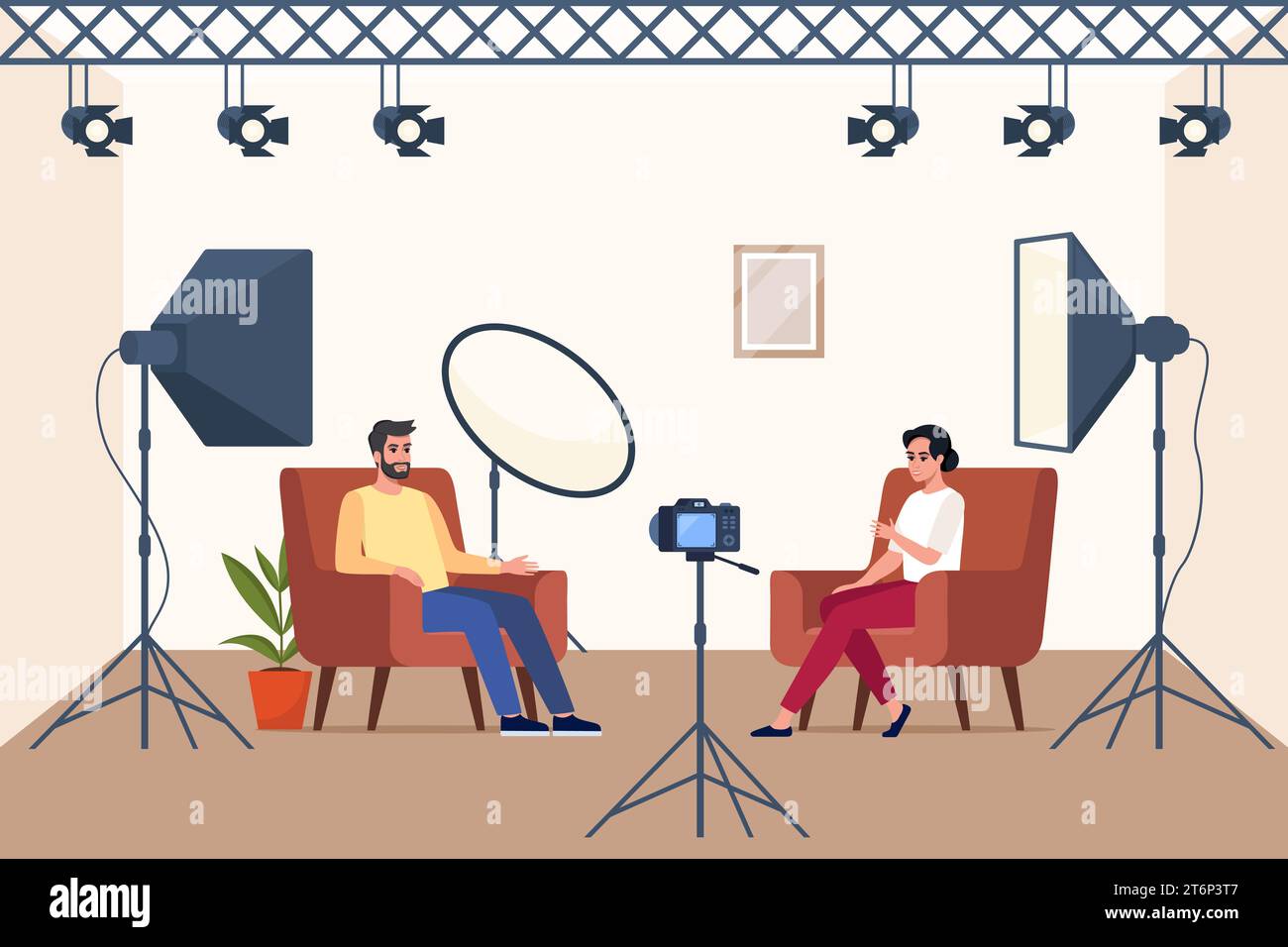 Two person interview record Stock Vector Images - Alamy