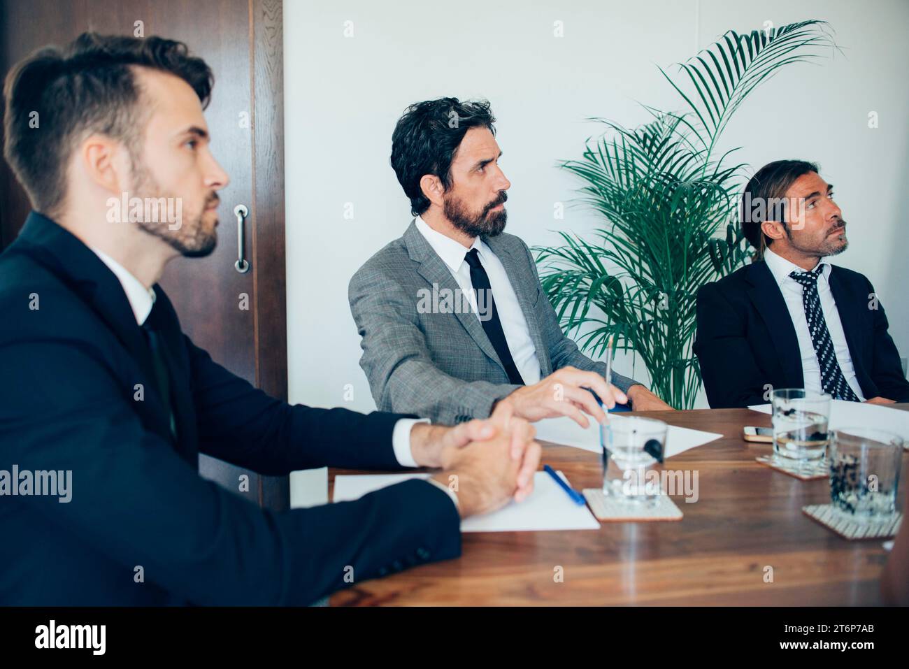 Elegant businessmen paying attention Stock Photo