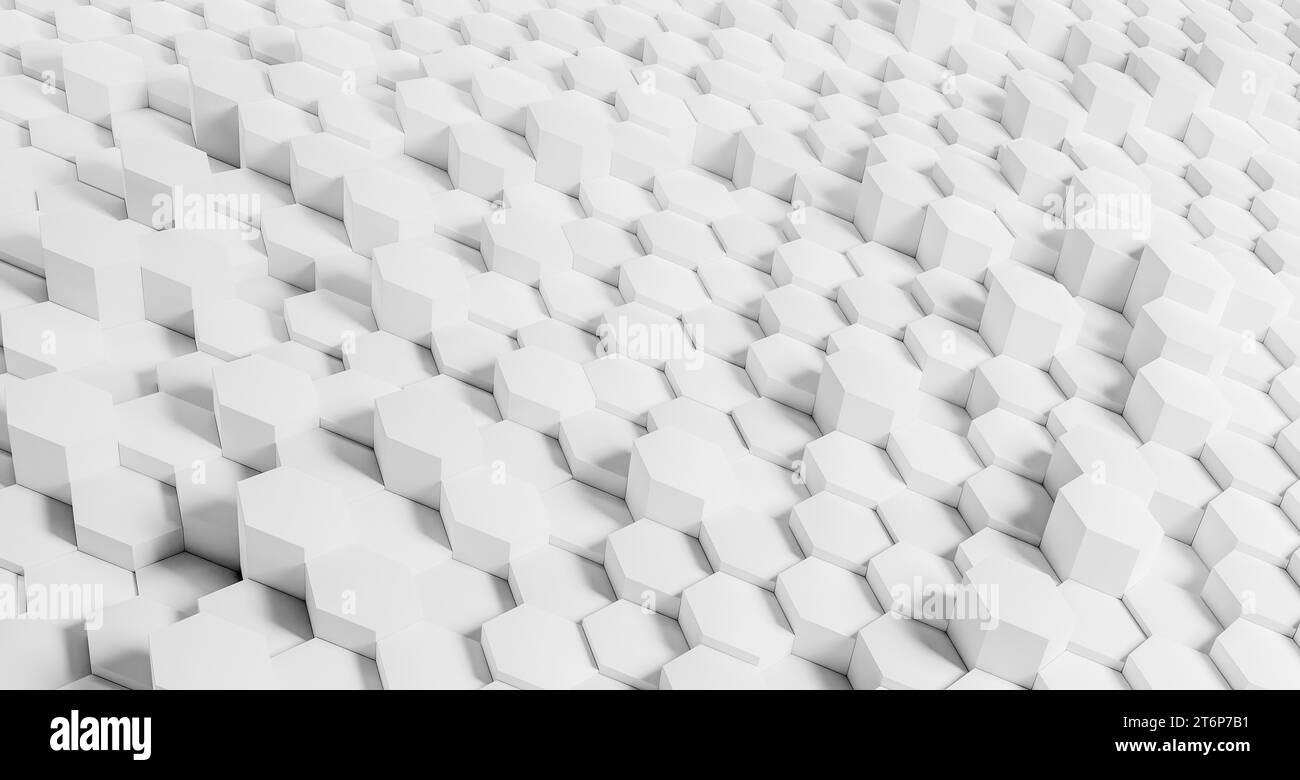 Creative geometrical background with white hexagons Stock Photo - Alamy