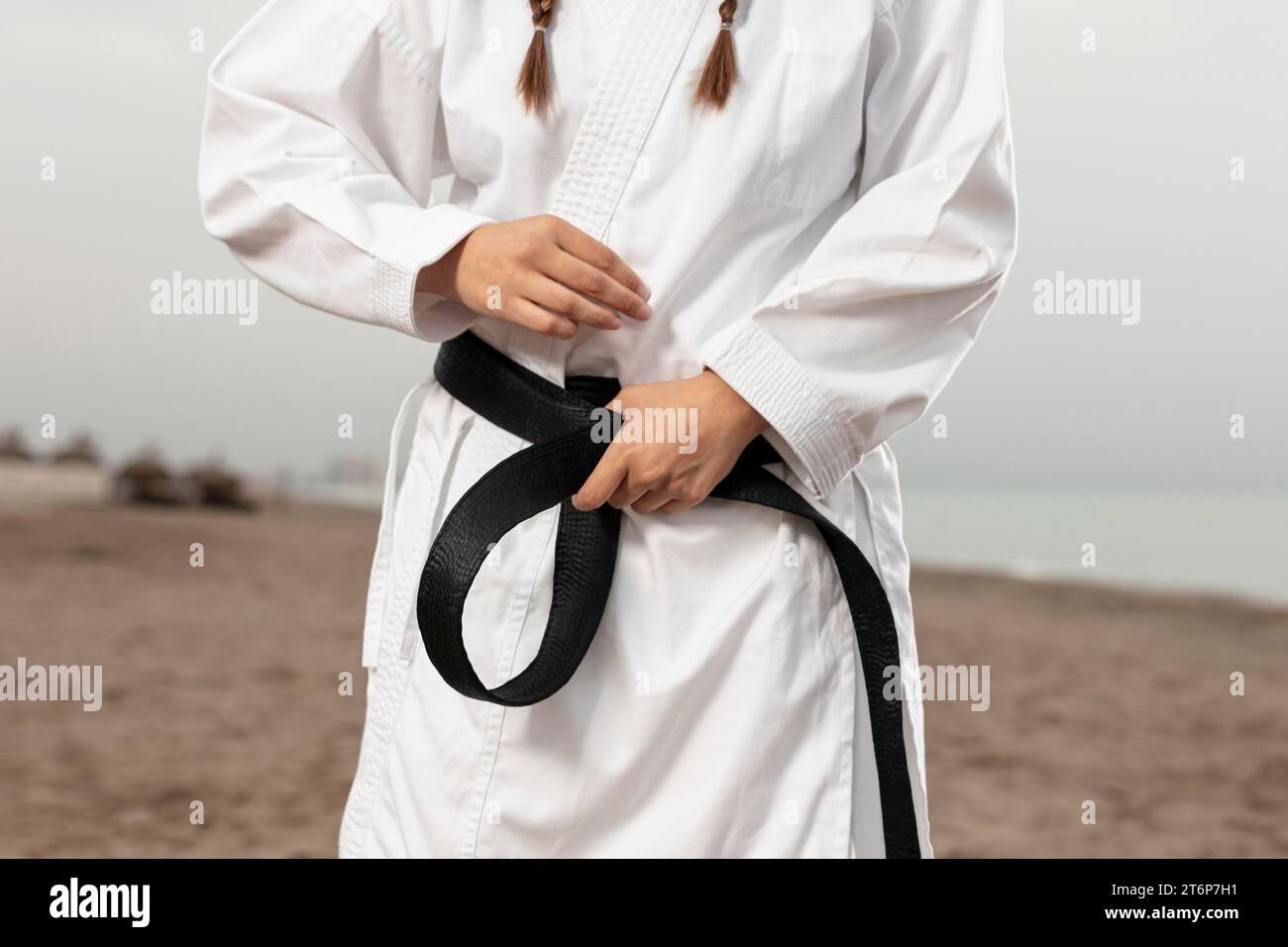 Fit athlete martial arts costume Stock Photo Alamy