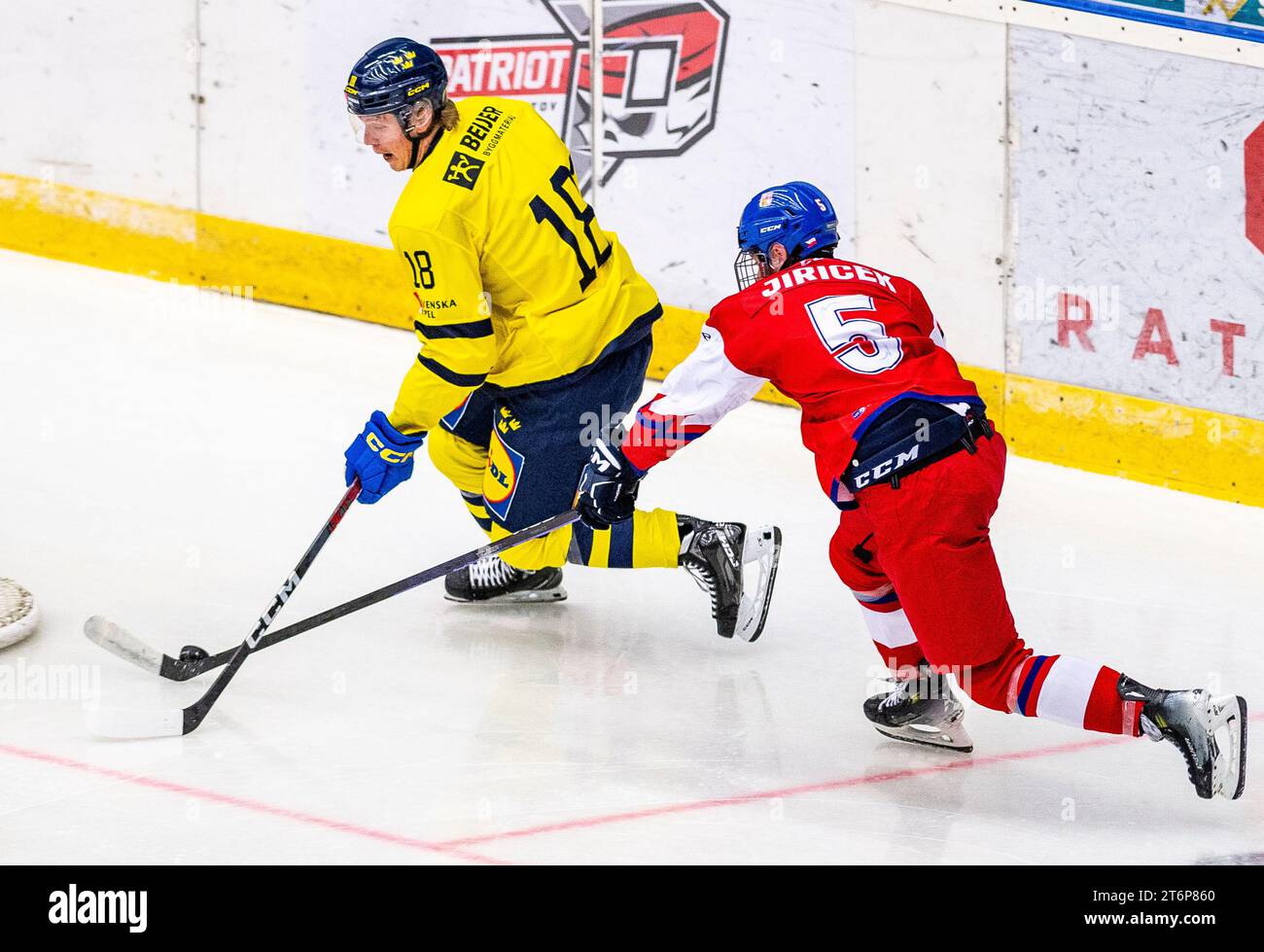 From left Filip Bystedt of Sweden and Czech Adam Jiricek in action