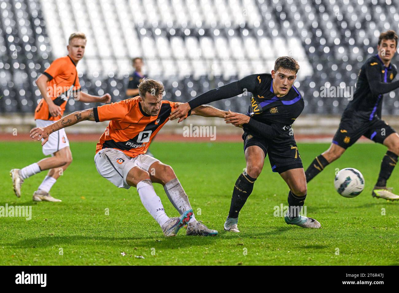 Lucas Lissens (47) of RSC Anderlecht pictured during a soccer game between  KMSK Deinze and RSC Anderlecht Futures youth team during the 22 nd matchday  in the Challenger Pro League for the