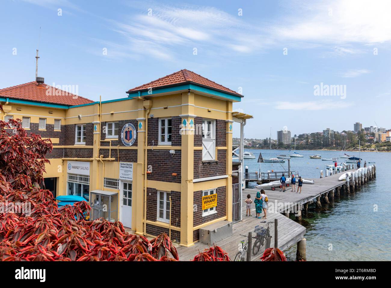 Manly Beach Sydney Australia, Manly diggers swimming club and sailing club building on the harbour,Sydney,NSW,Australia Stock Photo