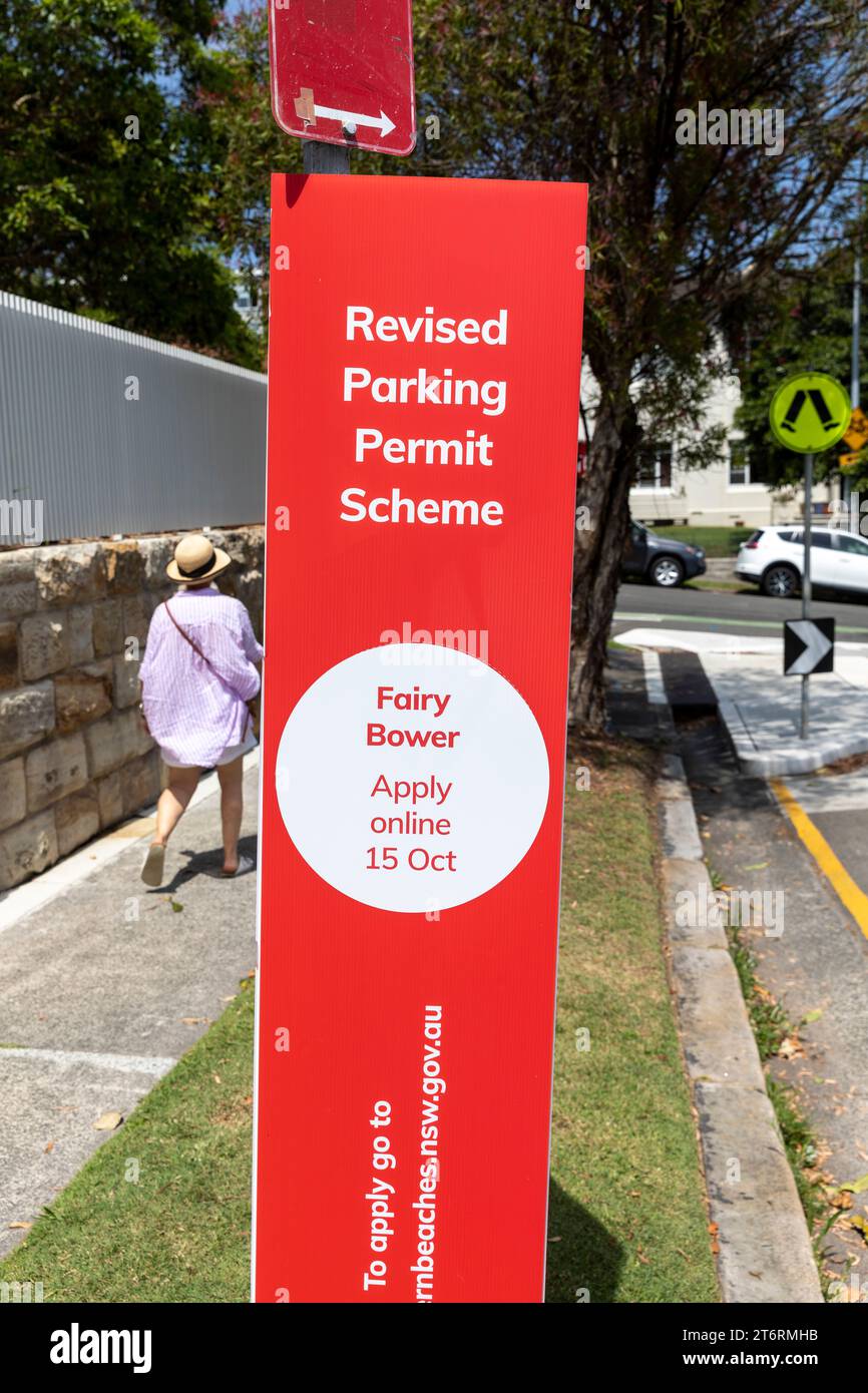Revised permit permit scheme for homeowners in Manly Beach,Sydney,NSW,Australia by Northern Beaches Council Stock Photo
