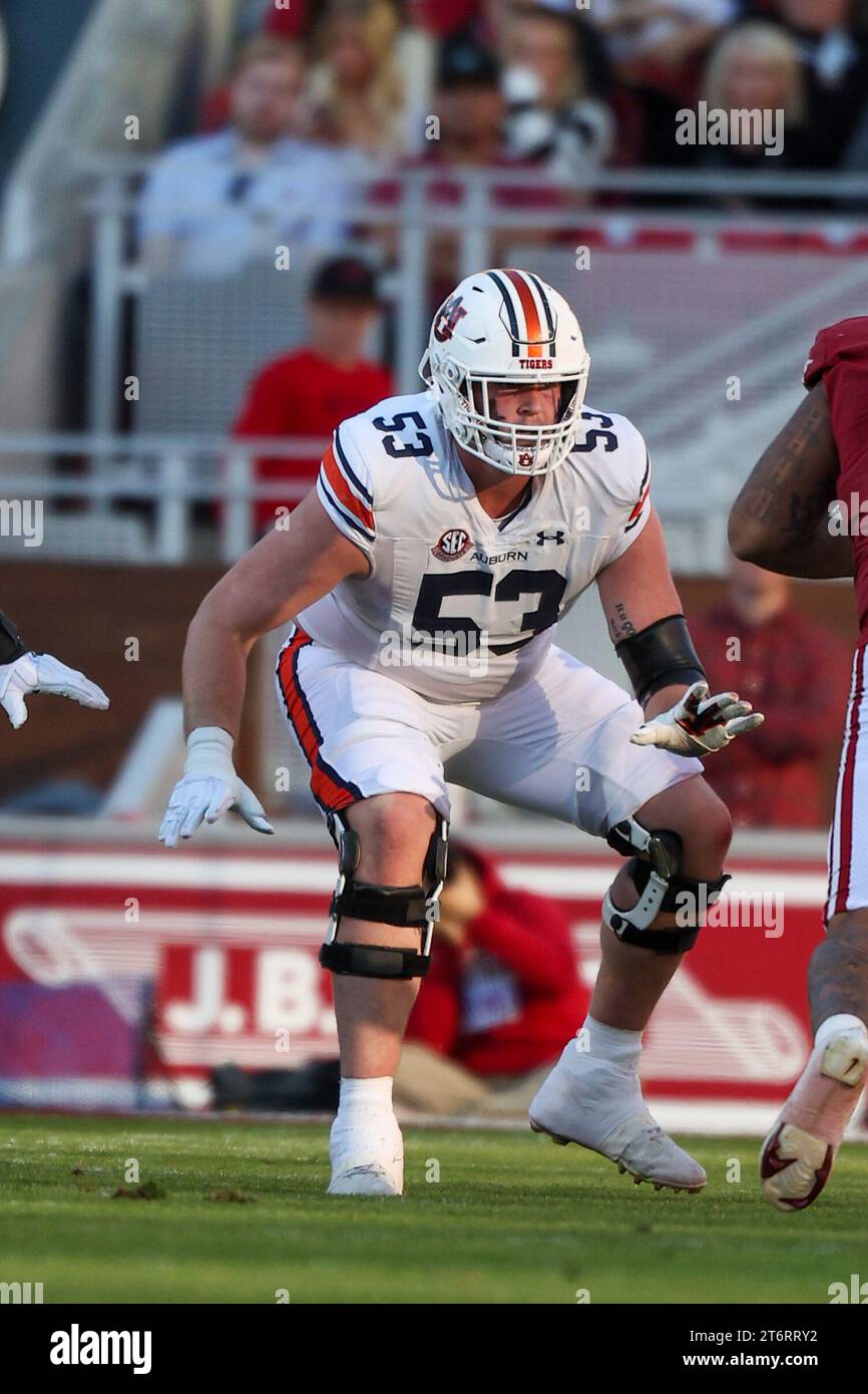 November 11, 2023: Gunner Britton #53 Tigers offensive lineman takes a ...