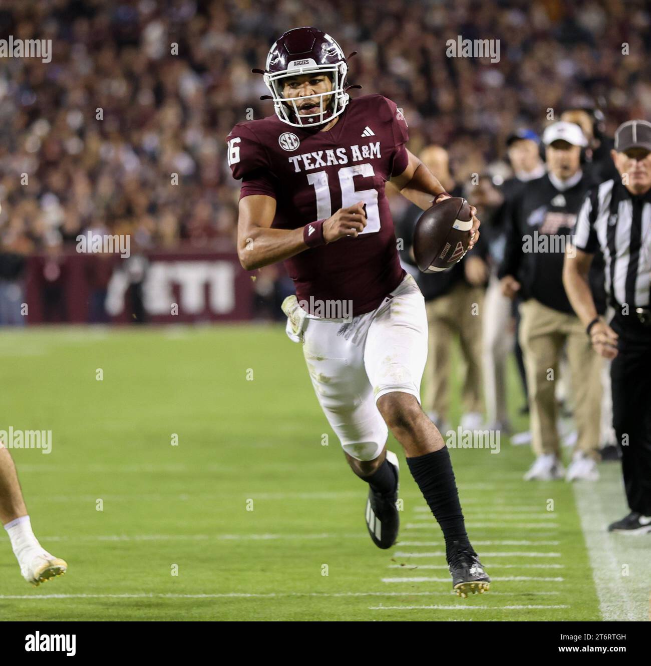 November 11, 2023 Texas A&M quarterback Jaylen Henderson (16) scores