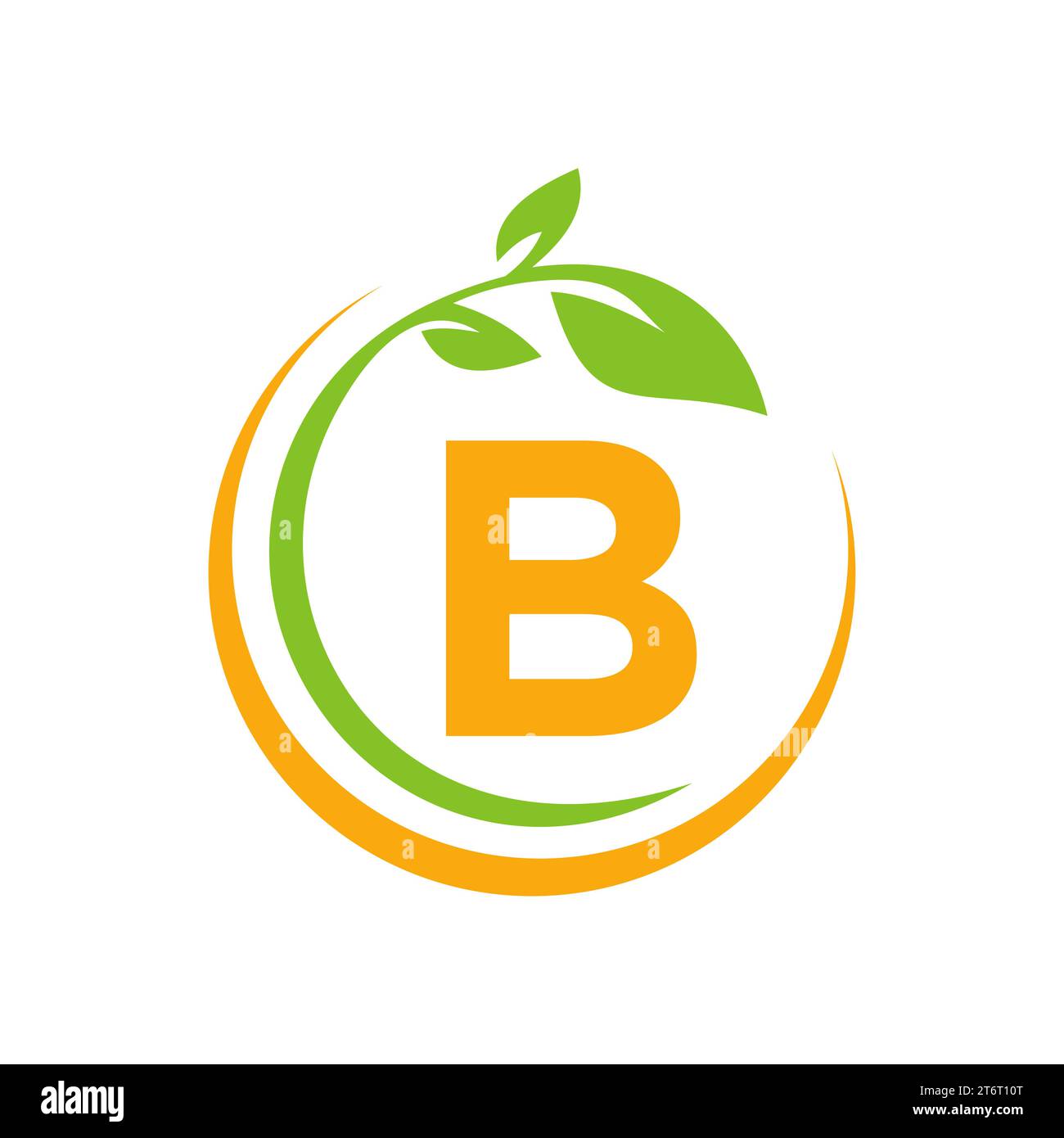 Eco Leaf Logo On Letter B Vector Template Stock Vector Image & Art - Alamy