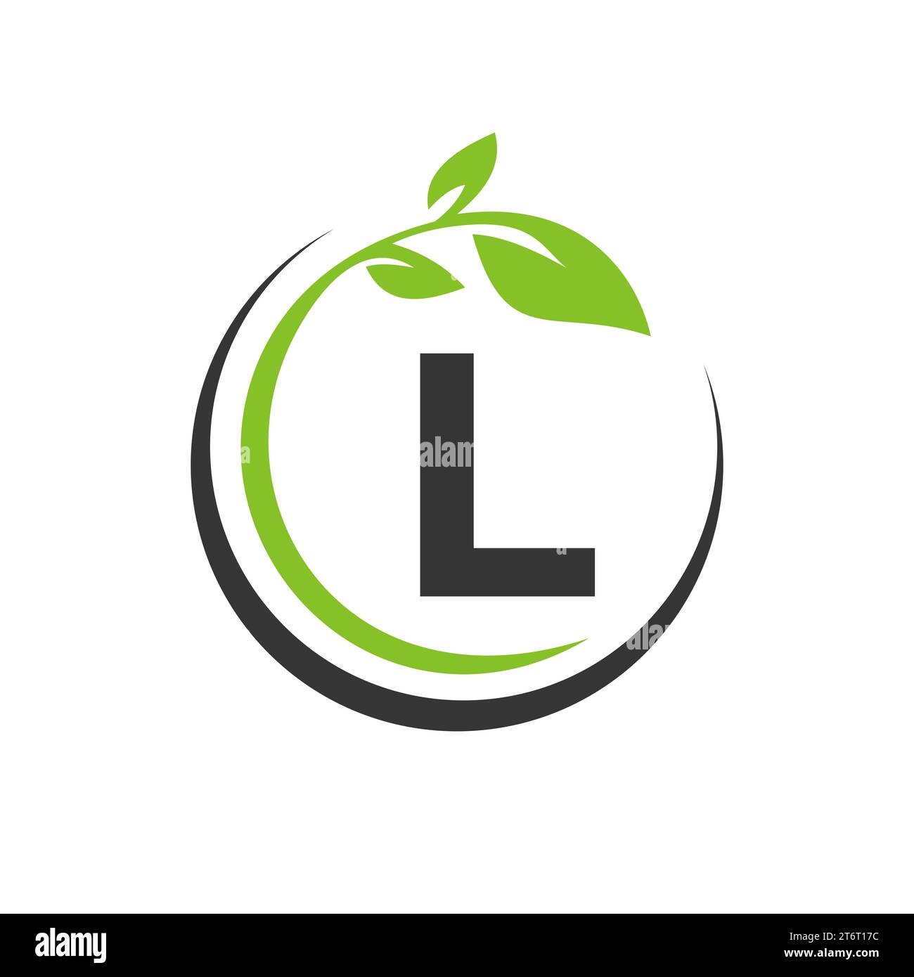 Eco Leaf Logo On Letter L Vector Template Stock Vector Image & Art - Alamy