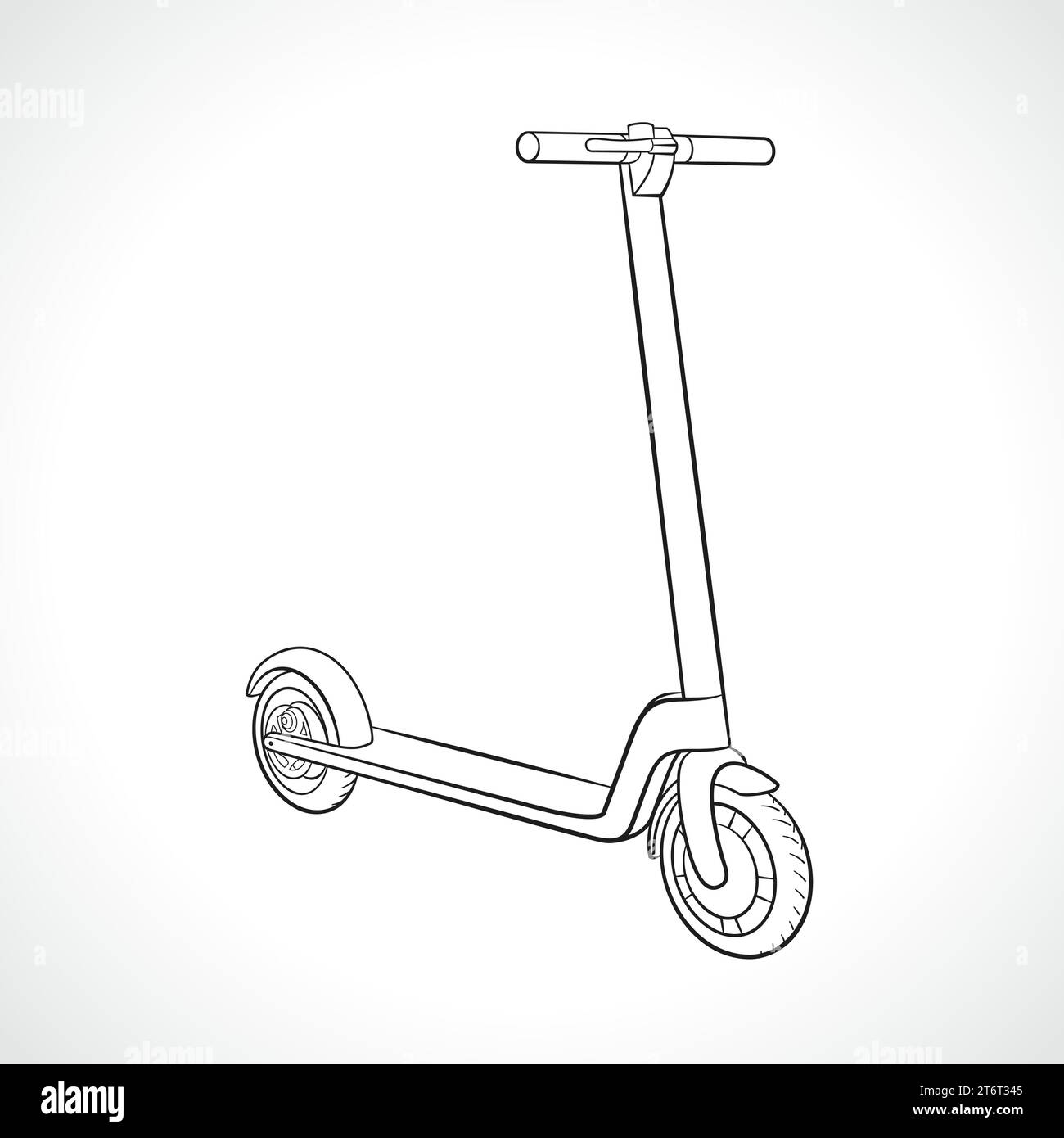 Illustration of electric scooter black sketch isolated Stock Vector