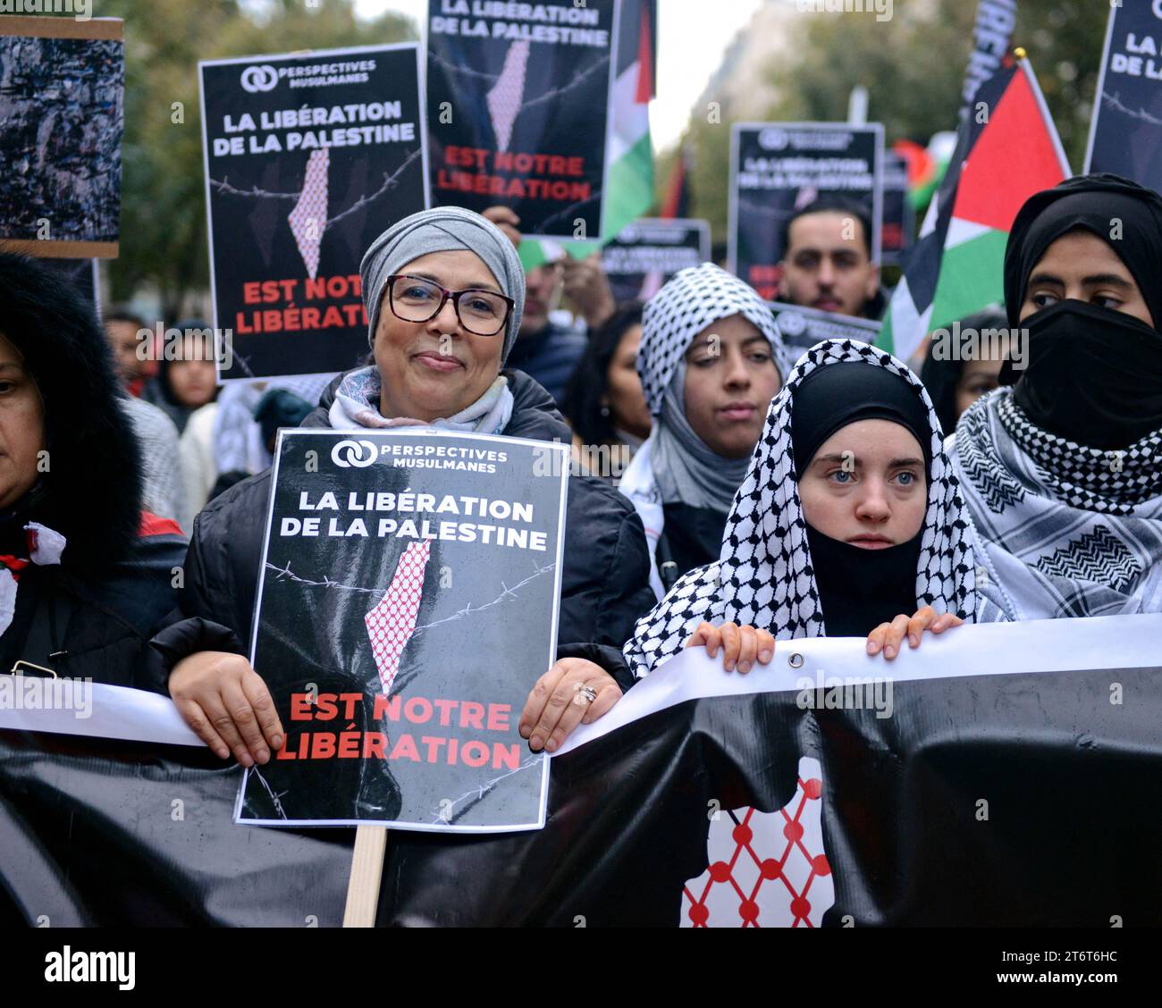 Demonstration in support of Palestine in Paris, France on November 11