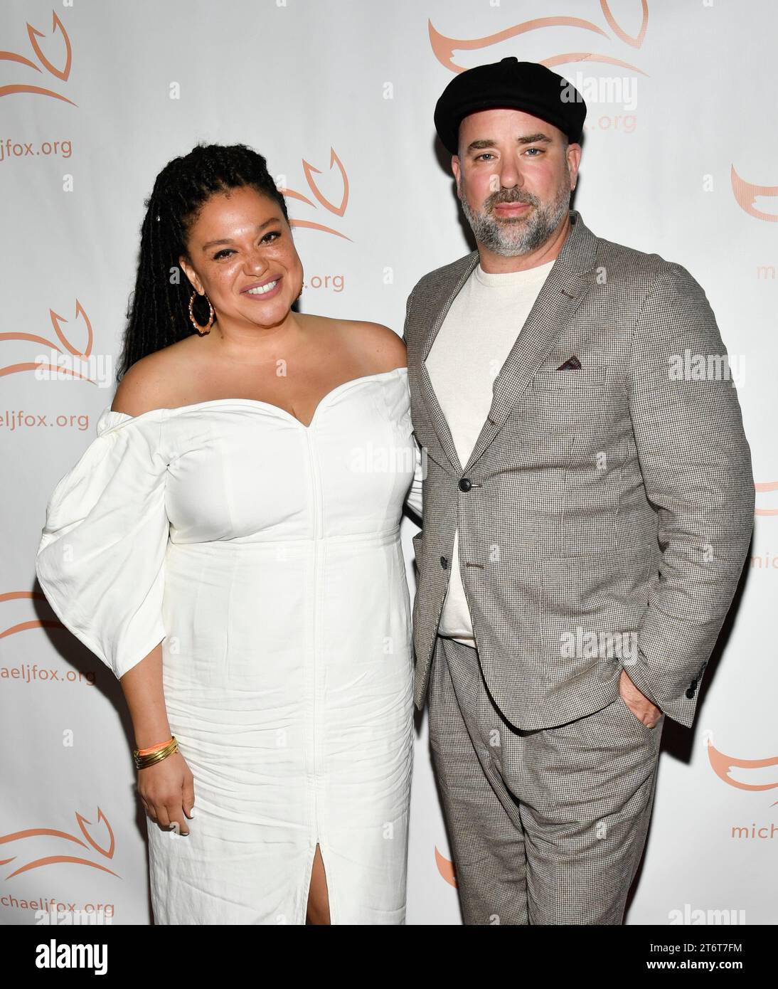 Michelle Buteau, left, and Gijs van der Most attend the Michael J. Fox