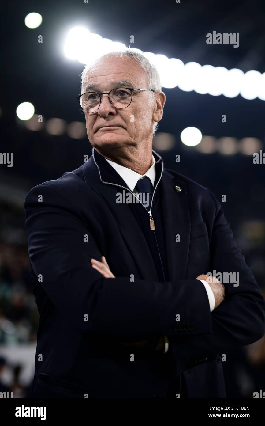 Claudio Ranieri, head coach of Cagliari Calcio, looks on prior to the Serie A football match between Juventus FC and Cagliari Calcio. Stock Photo