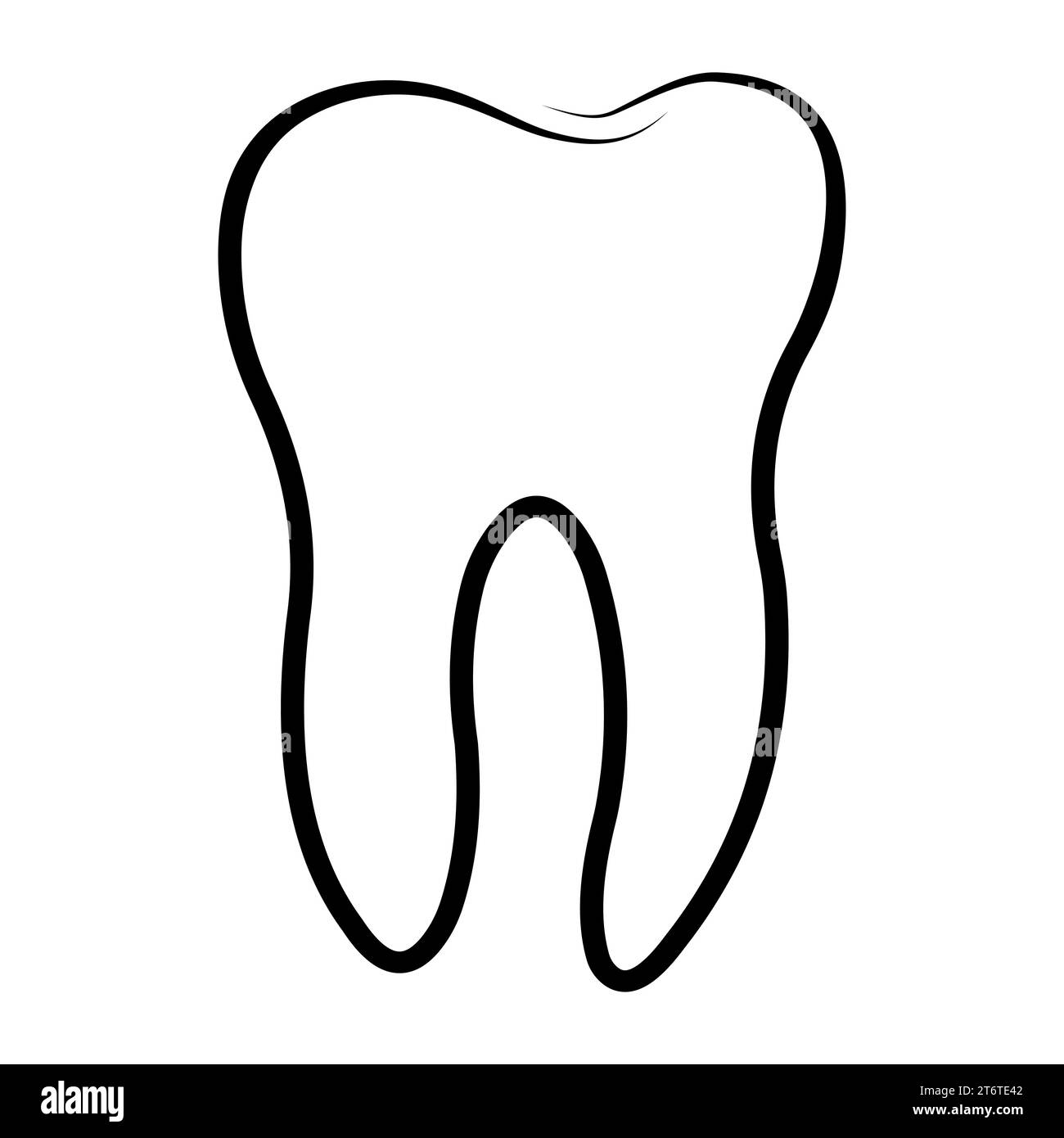 Molar teeth, dental clinic logo, wisdom tooth outlines template Stock Vector