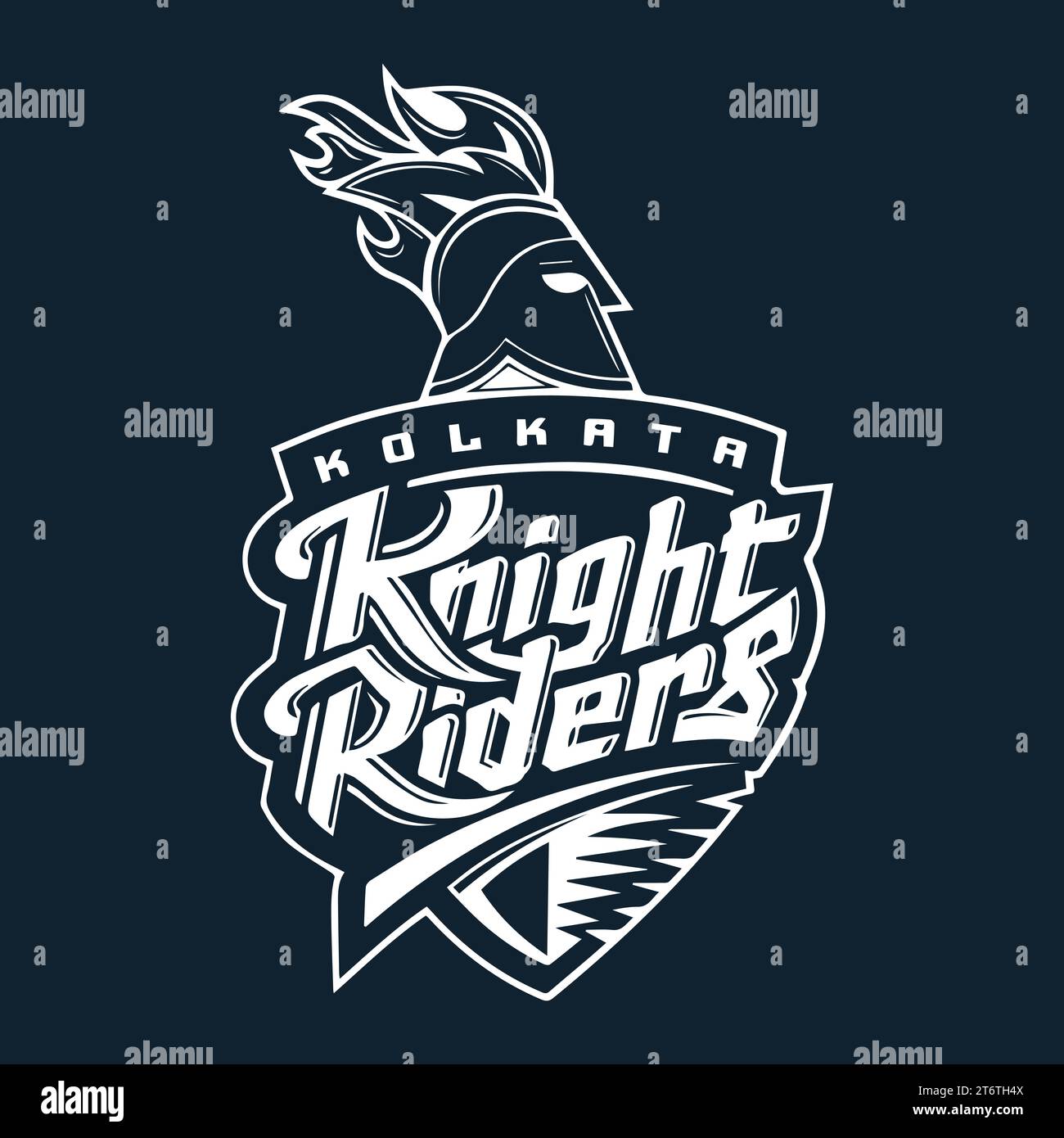 Kolkata Knight Riders Logo White Style Indian professional Cricket club, Vector Illustration Abstract Editable image Stock Vector
