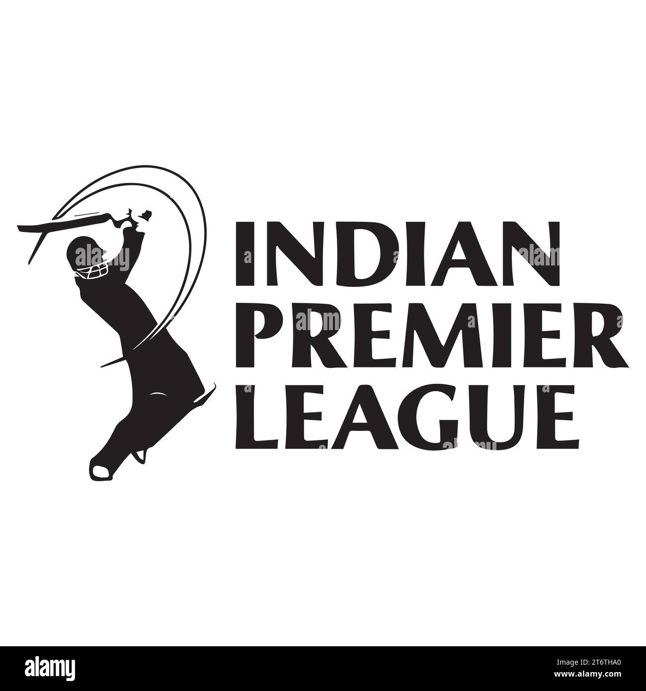 IPL - Indian Premier League Logo Black Style Indian professional Cricket league system, Vector Illustration Abstract Editable i Stock Vector