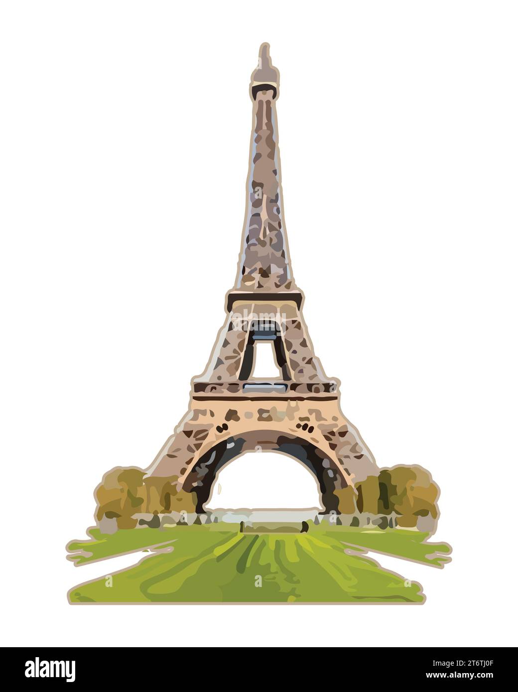 Eiffel Tower, France vector Illustration Editable Image Stock Vector