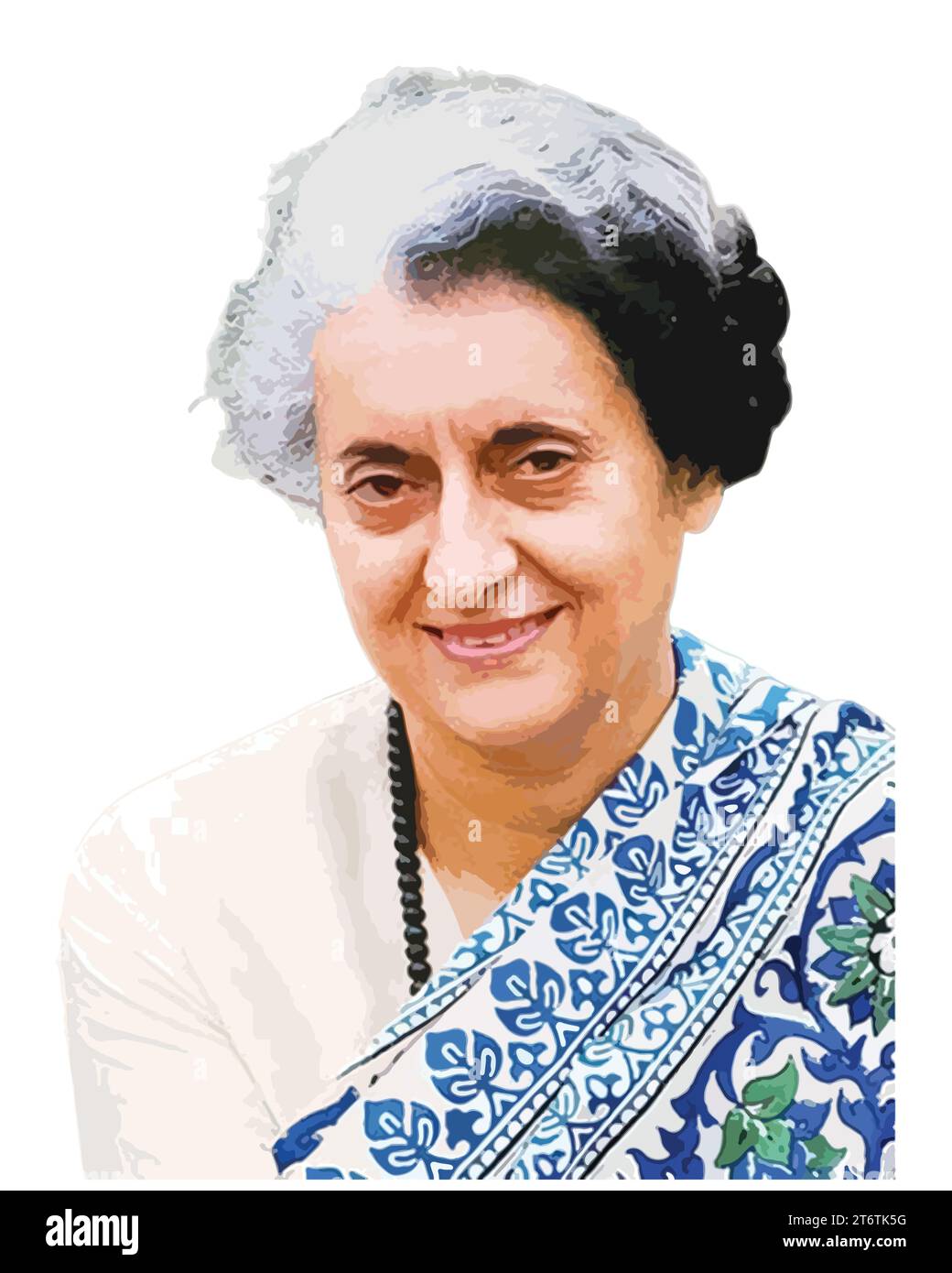 Indira Gandhi Indian politician  Vector Illustration Abstract image Stock Vector