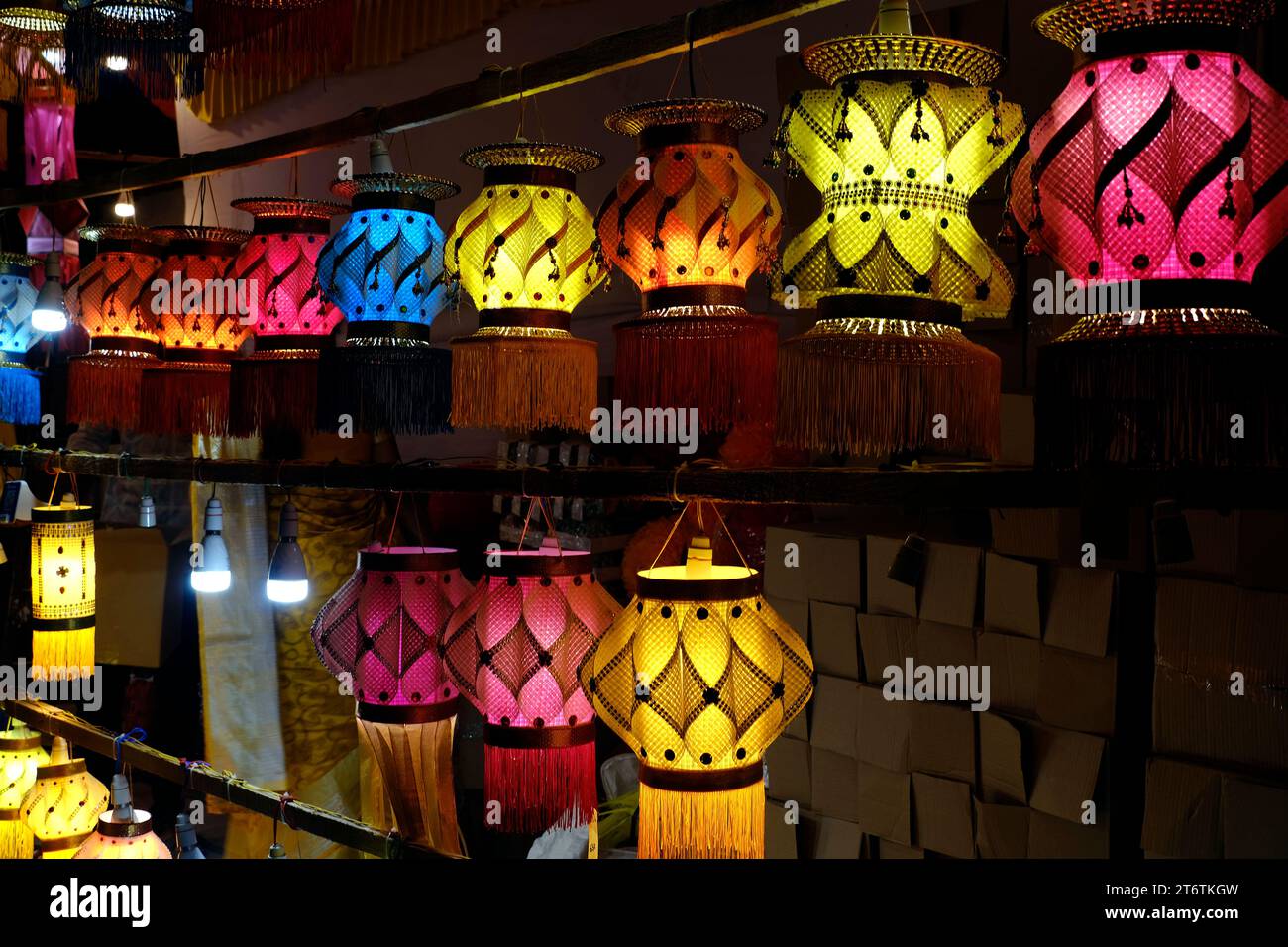 Hanging Diwali Lamp (Kandil) Diwali Festival Background, Colourful