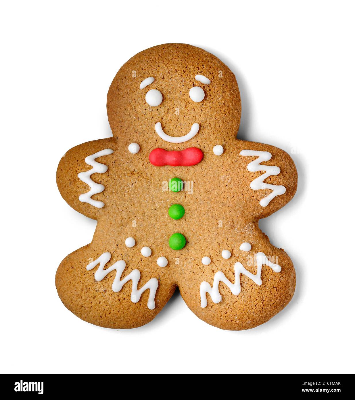 Cute fresh gingerbread man isolated on white Stock Photo - Alamy