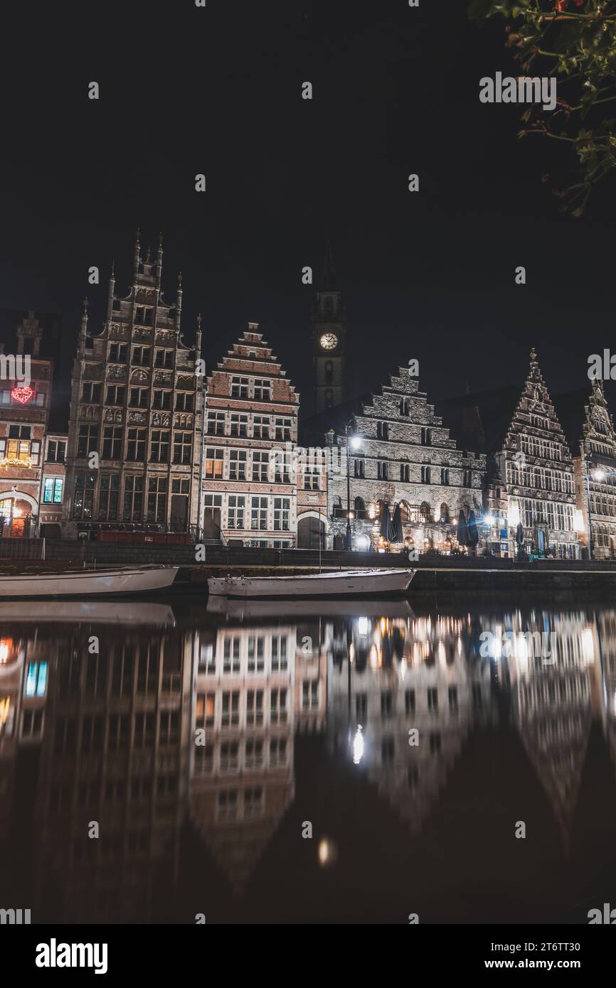 Medieval Buildings On Graslei Street In The Centre Of Ghent By The medieval-buildings-on-graslei-street-in-the-centre-of-ghent-by-the