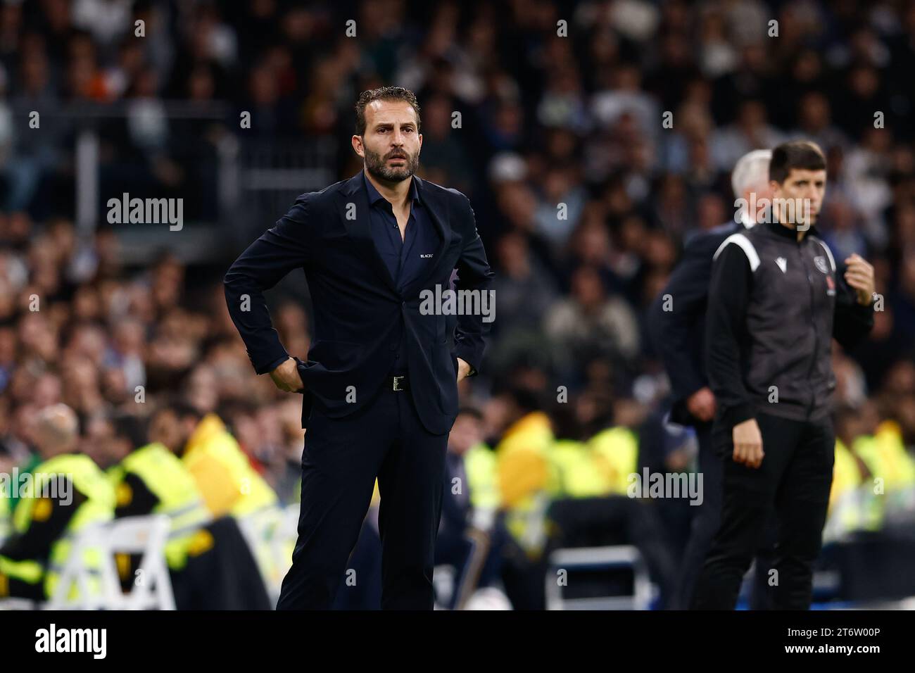 Ruben Baraja, head coach of Valencia during the Spanish championship La Liga football match between Real Madrid and Valencia CF on November 11, 2023 at Santiago Bernabeu stadium in Madrid, Spain Stock Photo