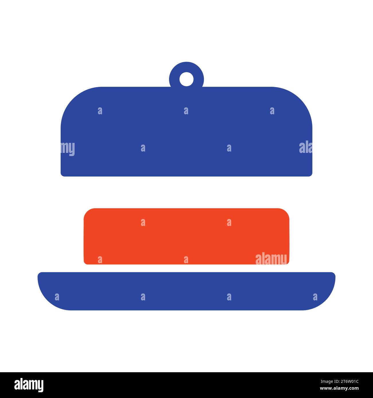 Butter in butter dish with open lid vector icon. Dairy product sign ...