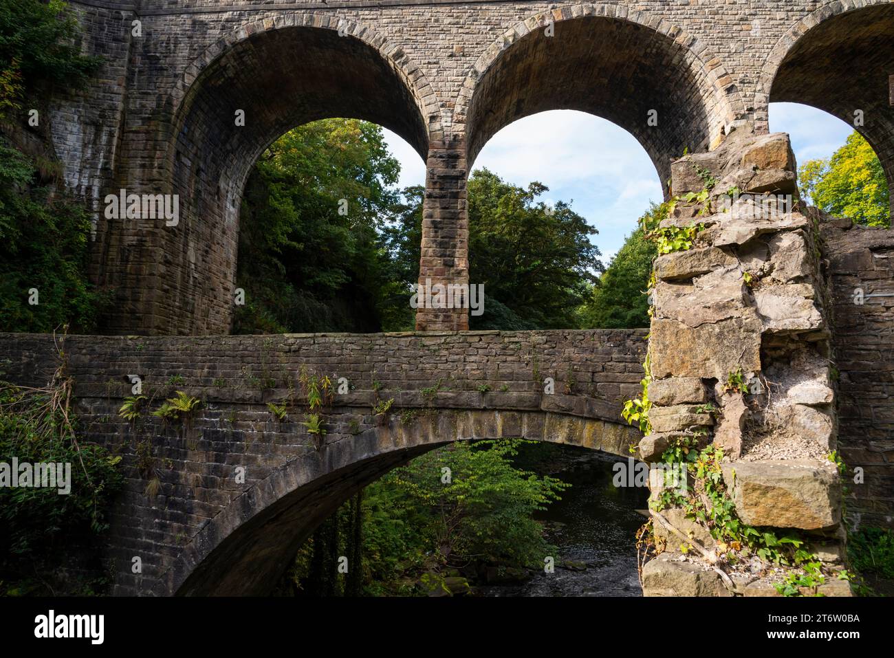 The Torrs Riverside Park at New Mills, Derbyshire, England. Stock Photo