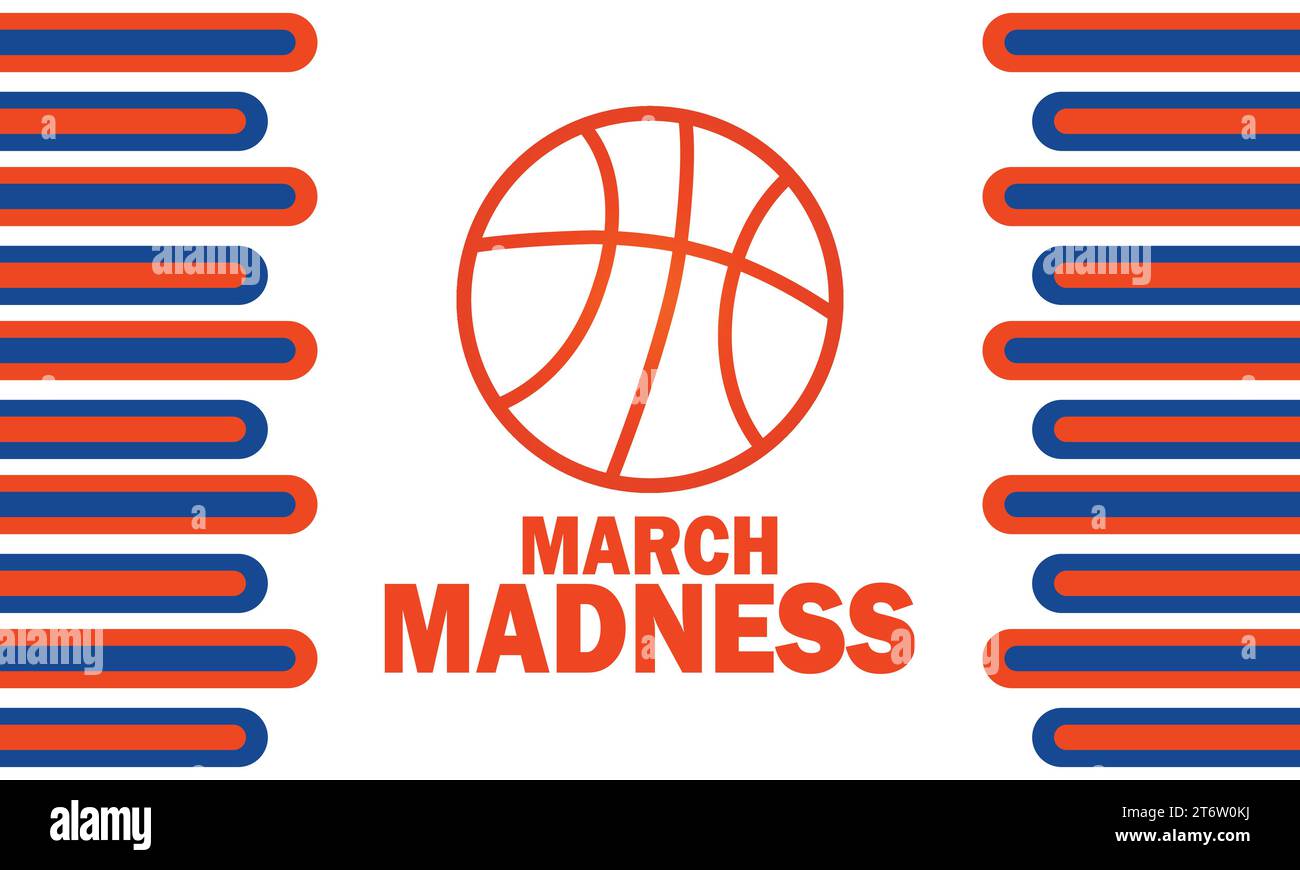 March Madness, background. Sport concept. Template for background, Sport banner, card, poster with text inscription. Vector illustration Stock Vector
