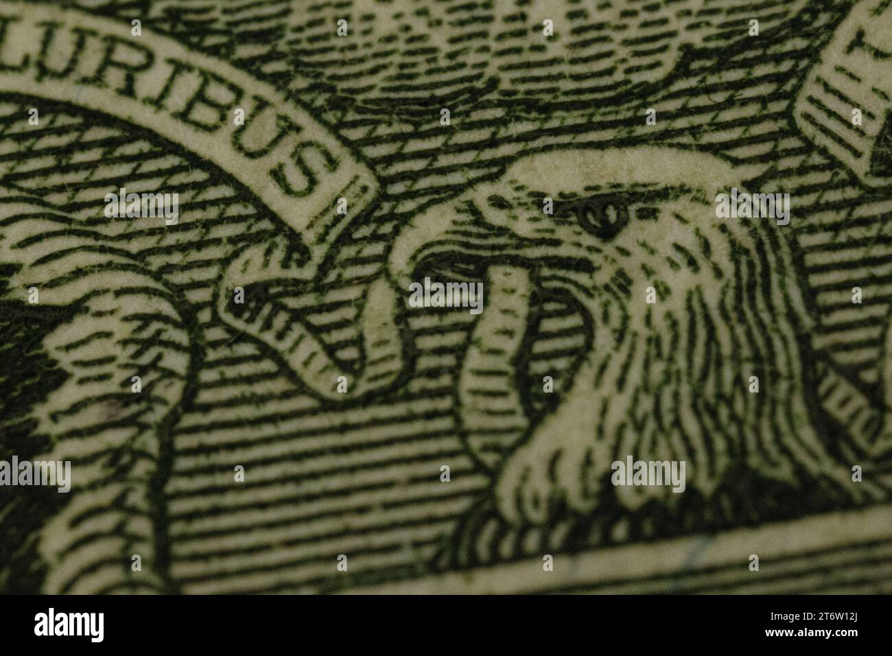 A high-resolution, close-up shot of the back side of a one-dollar bill Stock Photo