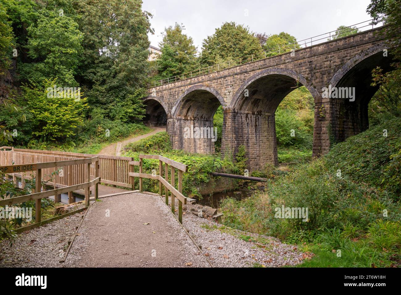 The Torrs Riverside Park at New Mills, Derbyshire, England. Stock Photo