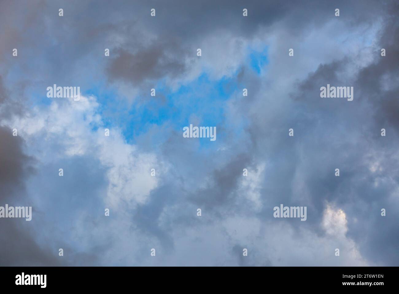 overcast sky, full-frame gray clouds background and texture Stock Photo