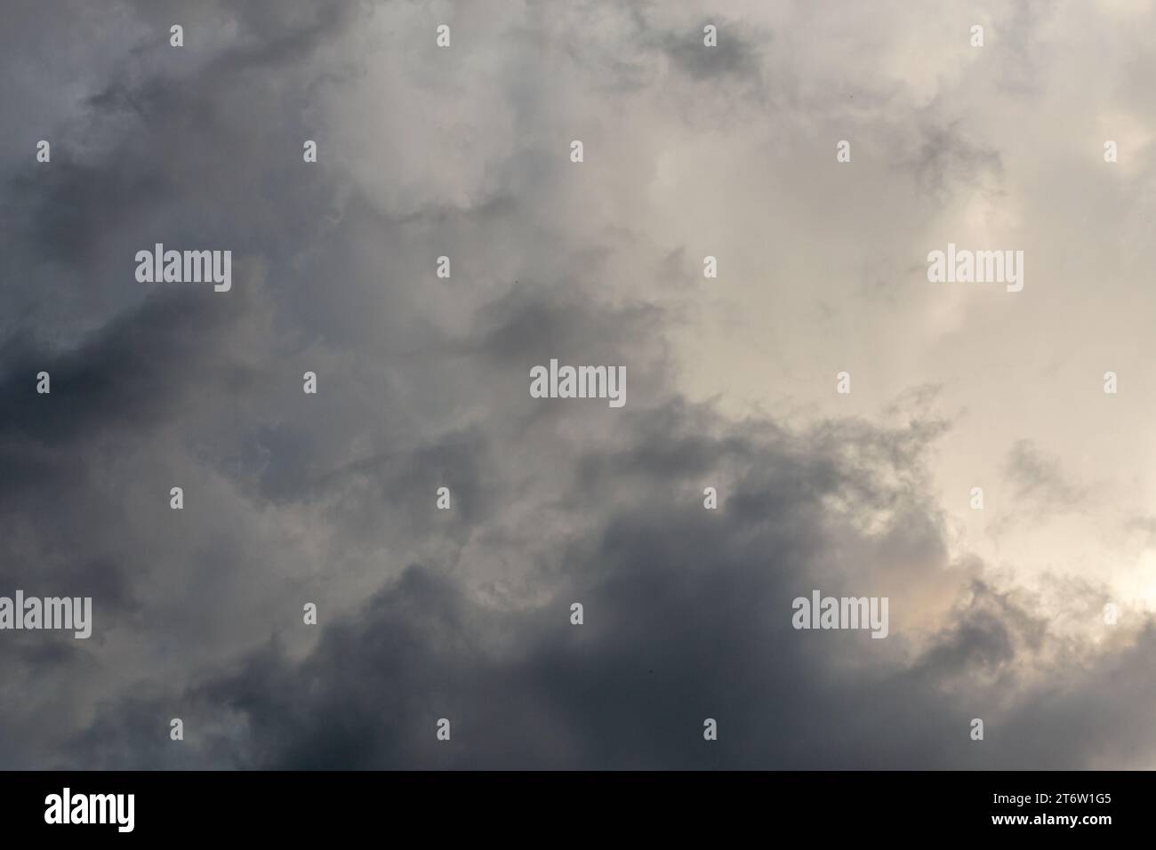 overcast sky, full-frame gray clouds background and texture Stock Photo