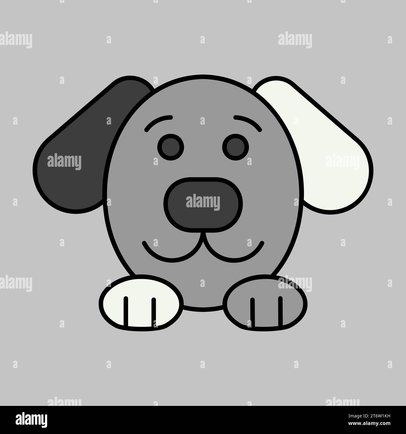Dog vector isolated grayscale icon. Pet animal sign. Graph symbol for ...