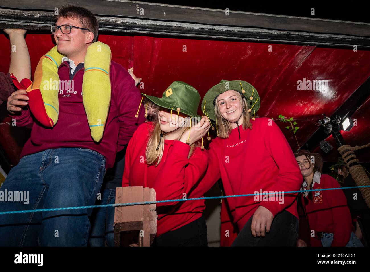 Hatherleigh, UK. 11 Novmeber 2023. Colourful parade floats in the