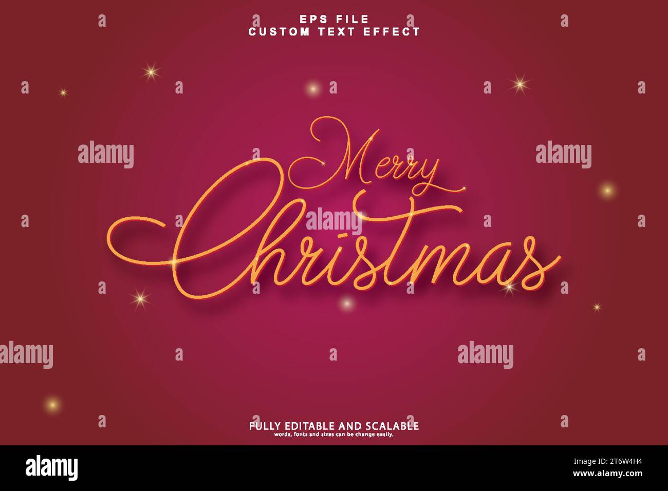 Christmas 3d editable premium text effect Stock Vector