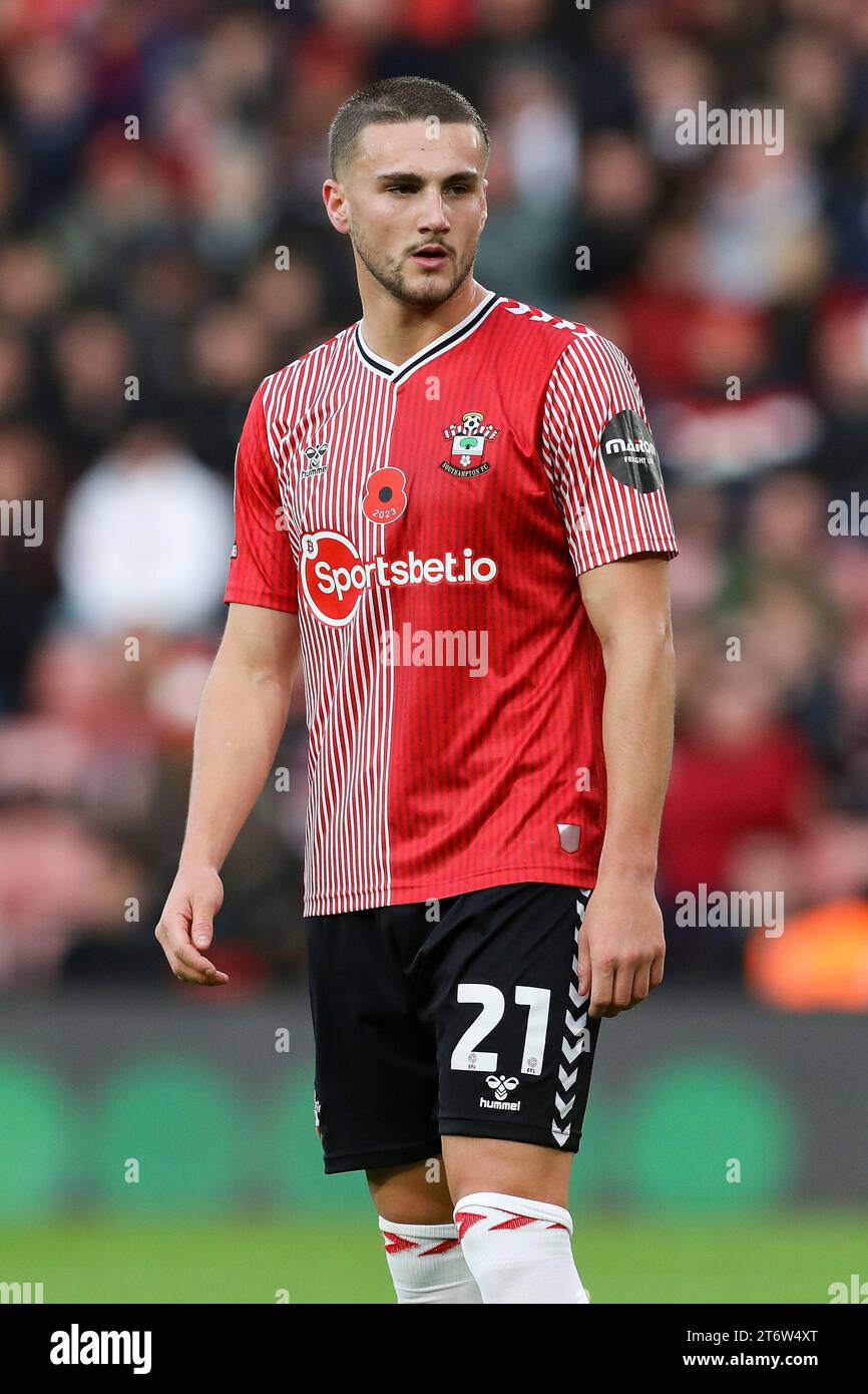 Southampton defender Taylor HarwoodBellis (21) during the Southampton