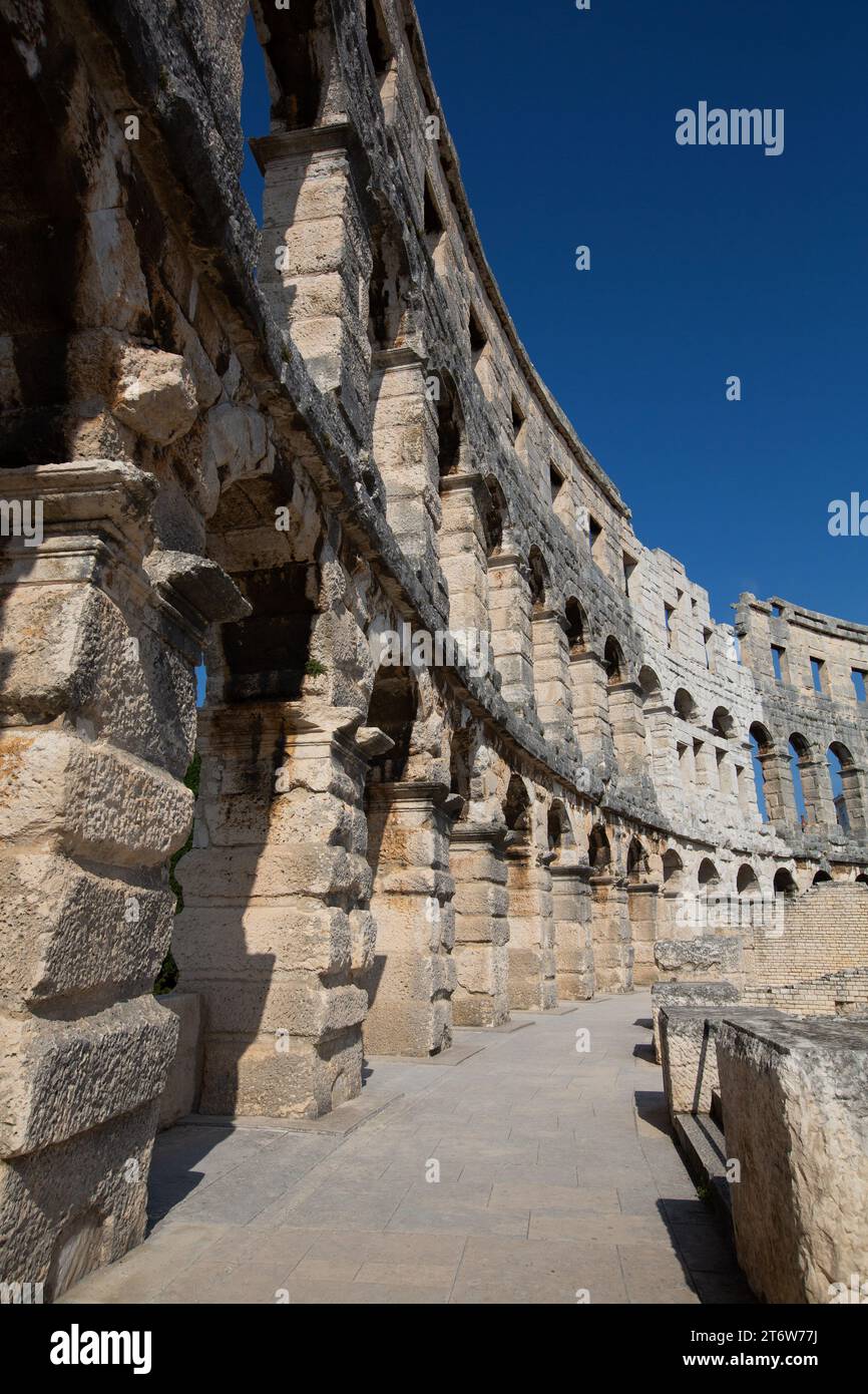 Pula Arena, Roman Amphitheater, Constructed 27 BC - AD 68, Pula, Croatia Stock Photo