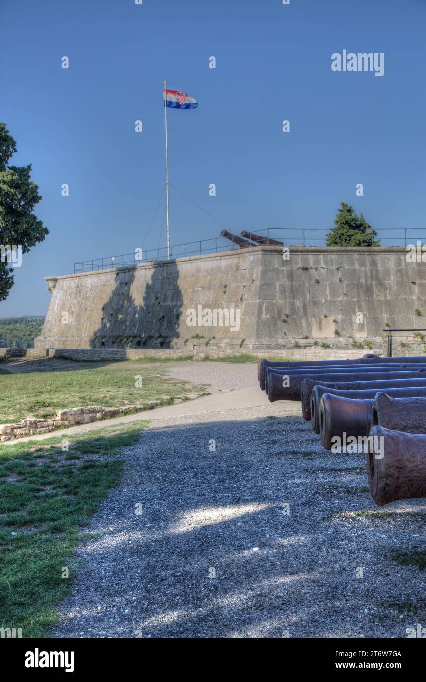 Cannons and Outer Wall, Pula Fort (also called Castle), Pula, Croatia ...
